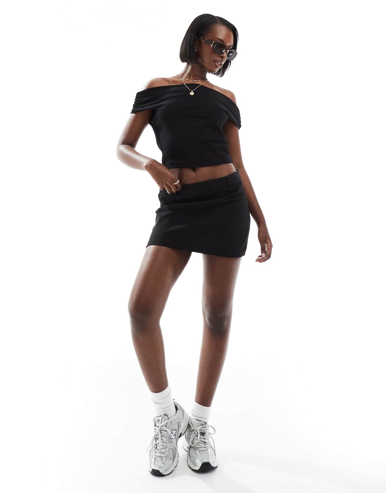 ASOS DESIGN off shoulder top in black - ASOS Sample Sale