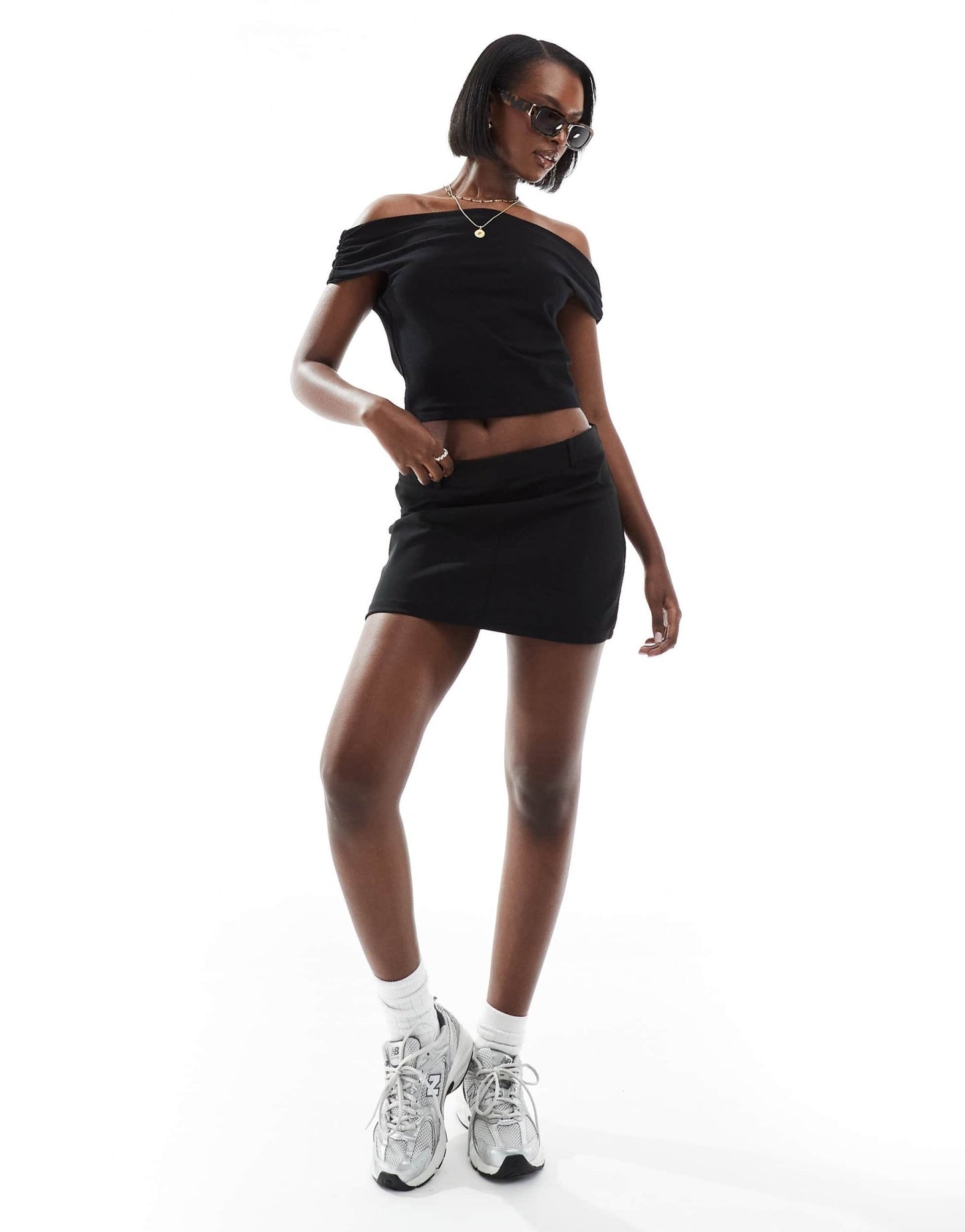 ASOS DESIGN off shoulder top in black - ASOS Sample Sale