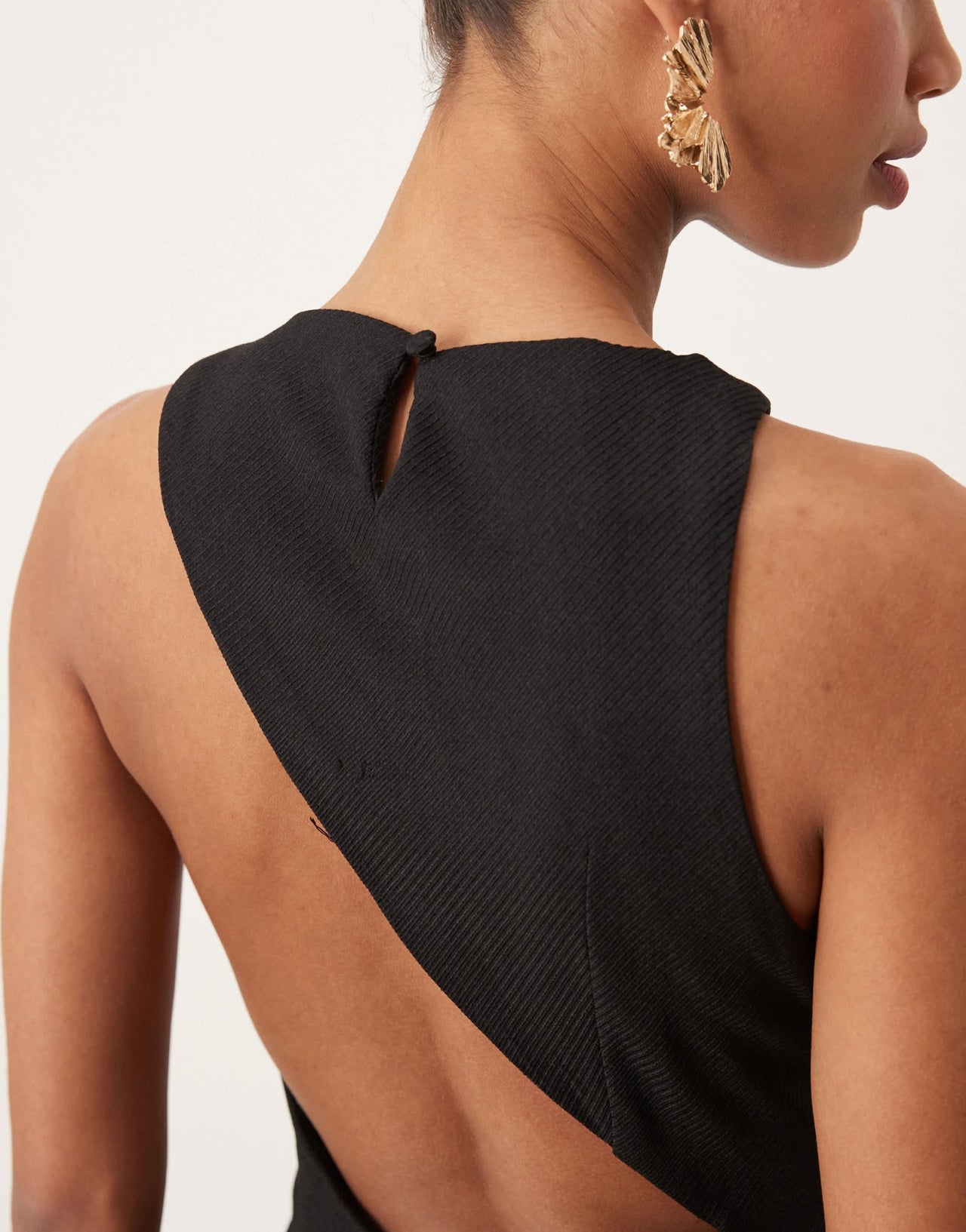 ASOS DESIGN open back maxi peplum dress in black - ASOS Sample Sale