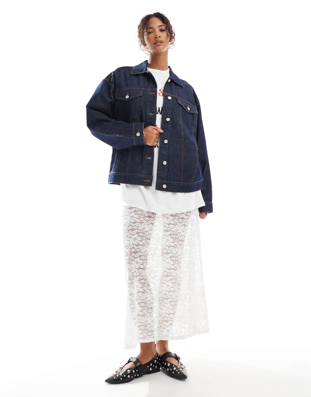 ASOS DESIGN oversize 90's denim jacket in rinse wash - ASOS Sample Sale