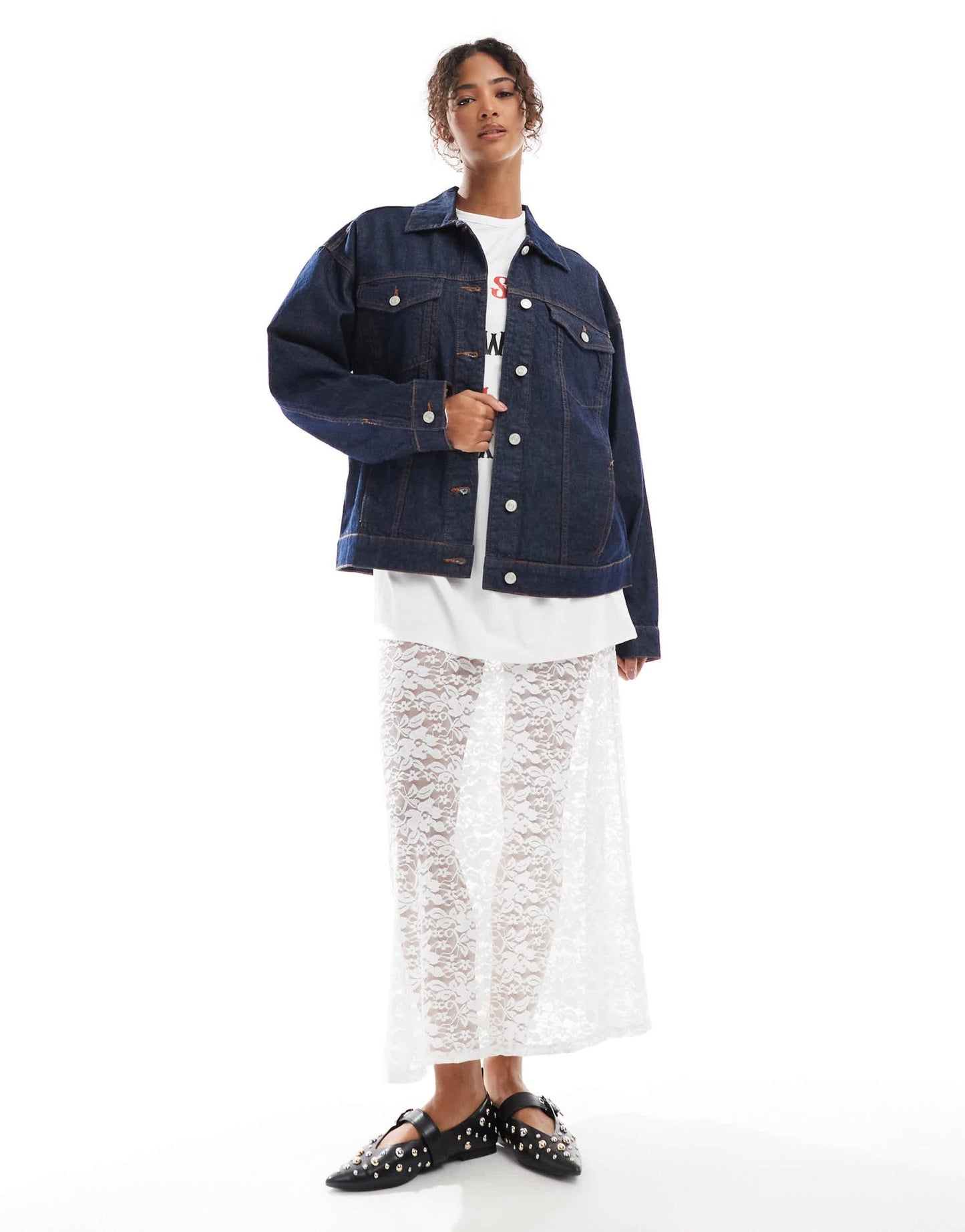 ASOS DESIGN oversize 90's denim jacket in rinse wash - ASOS Sample Sale