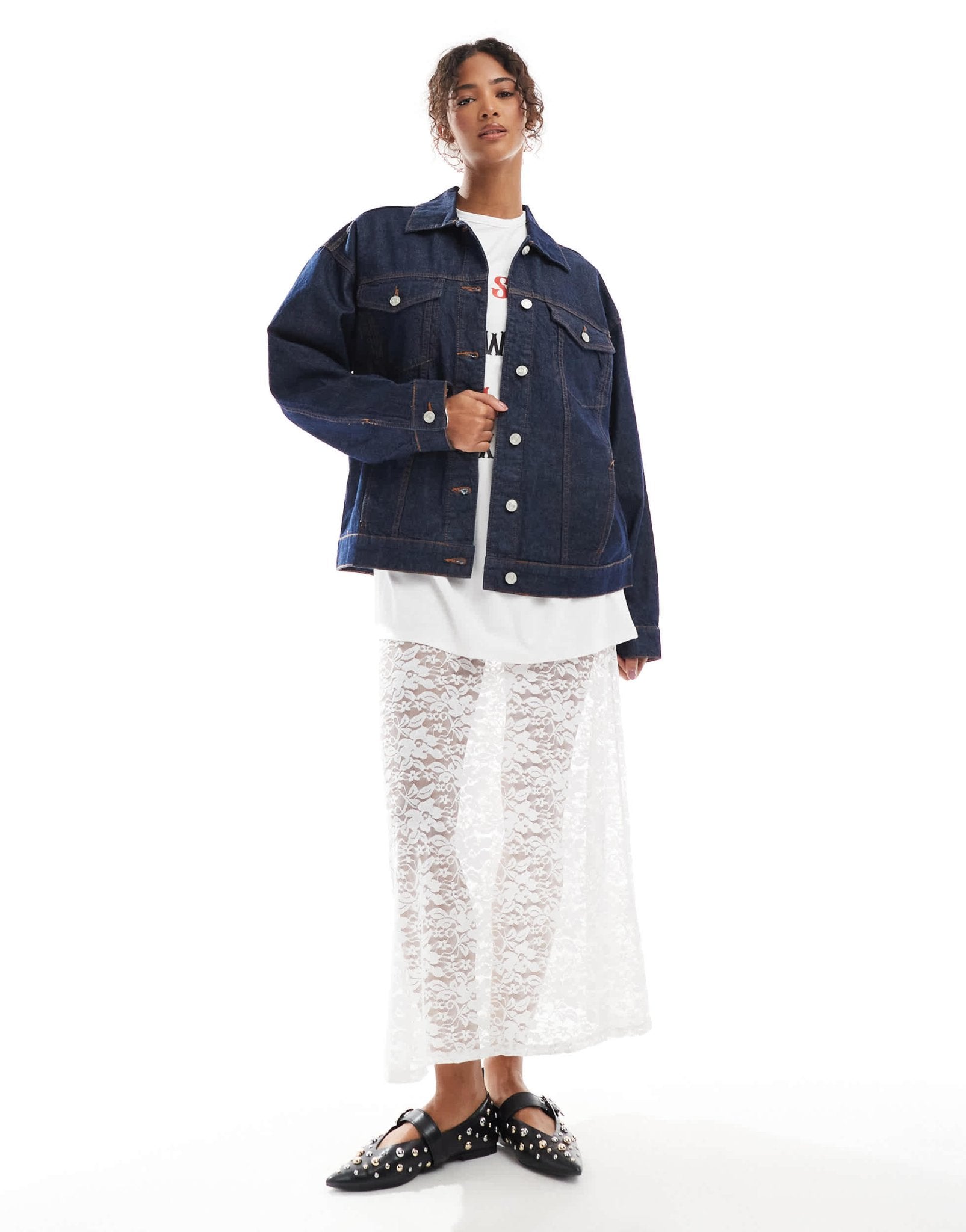 ASOS DESIGN oversize 90's denim jacket in rinse wash - ASOS Sample Sale