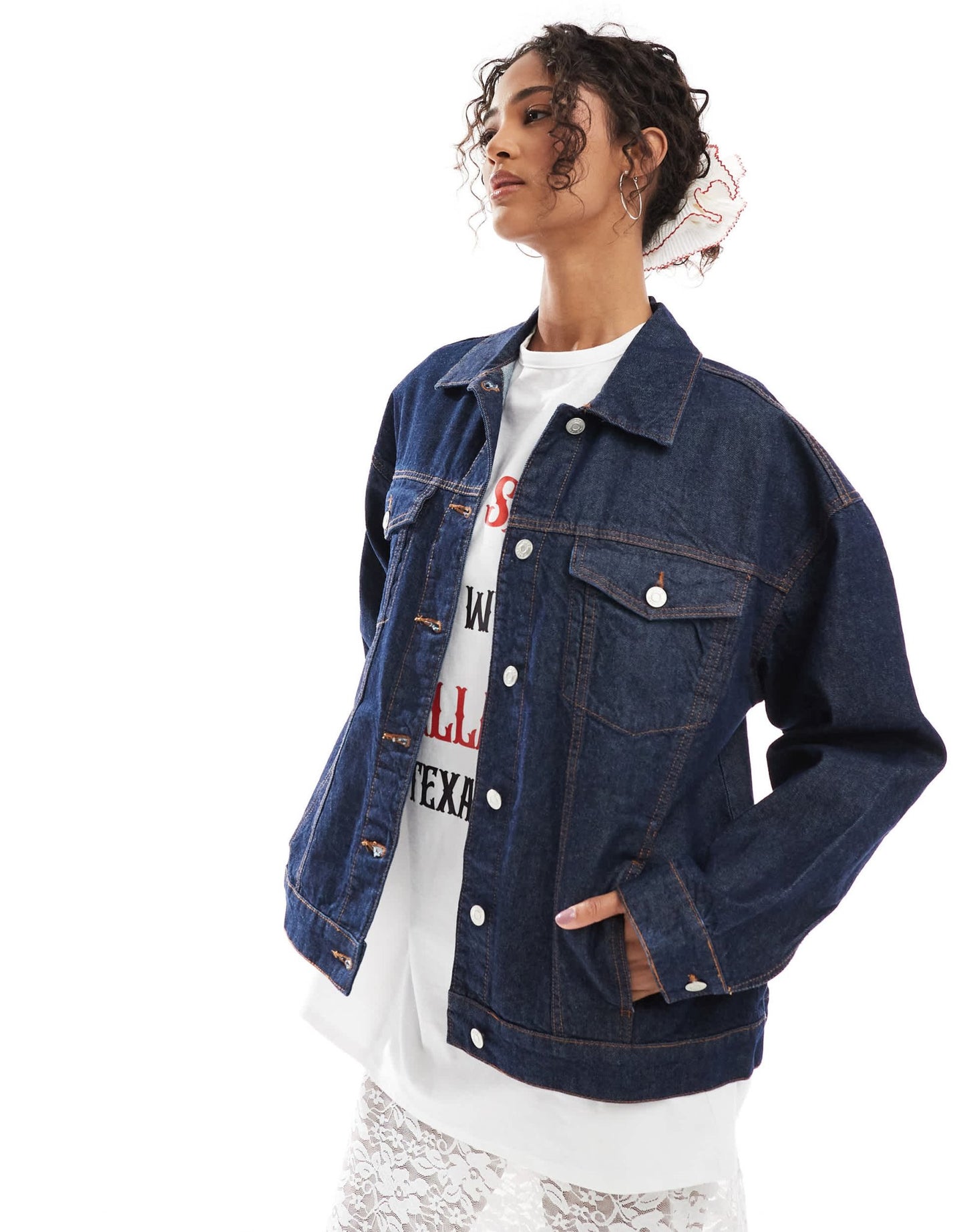ASOS DESIGN oversize 90's denim jacket in rinse wash - ASOS Sample Sale