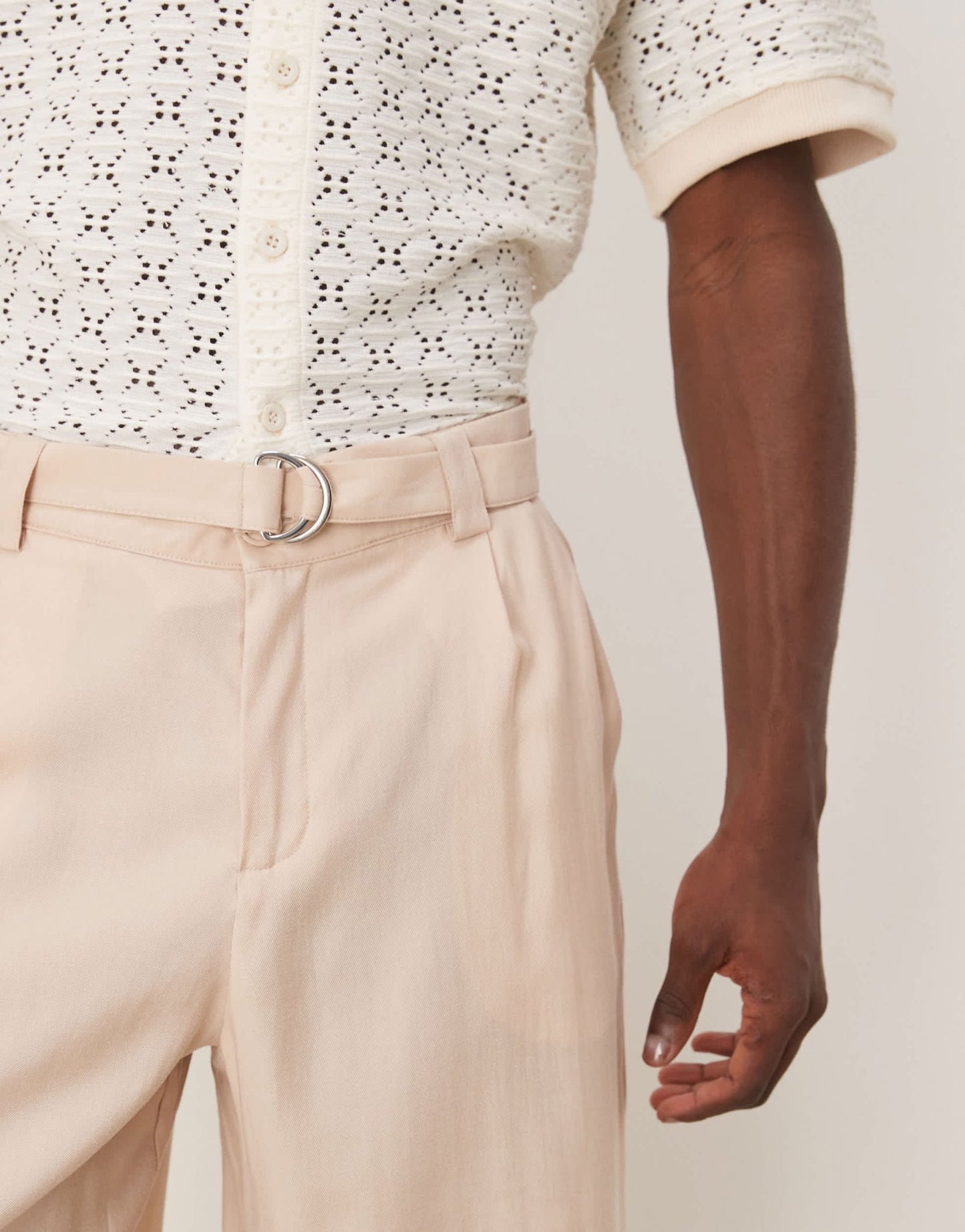 ASOS DESIGN oversize smart bermuda shorts with belt detail in neutral - ASOS Sample Sale