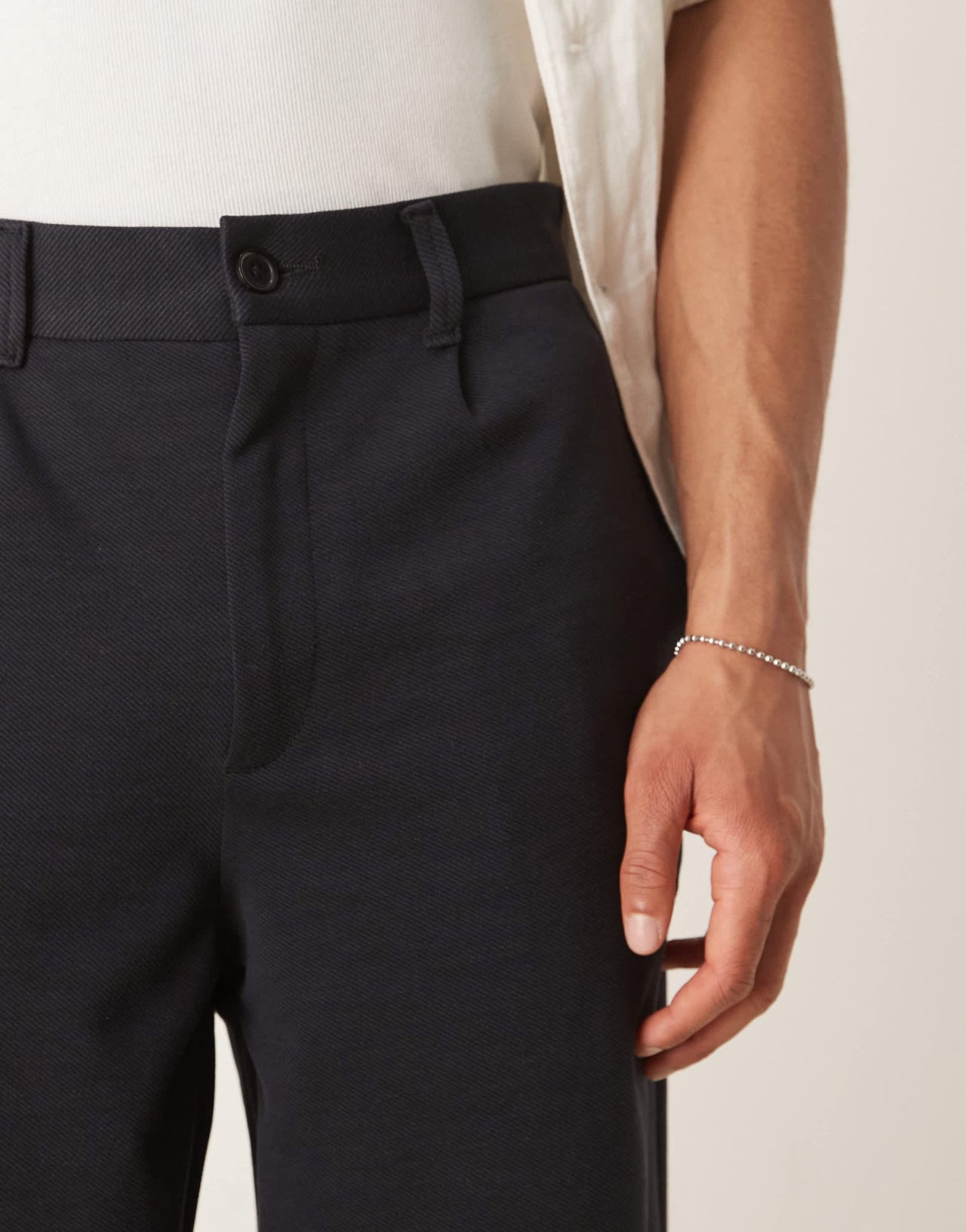 ASOS DESIGN oversize tapered smart trousers in navy twill - ASOS Sample Sale