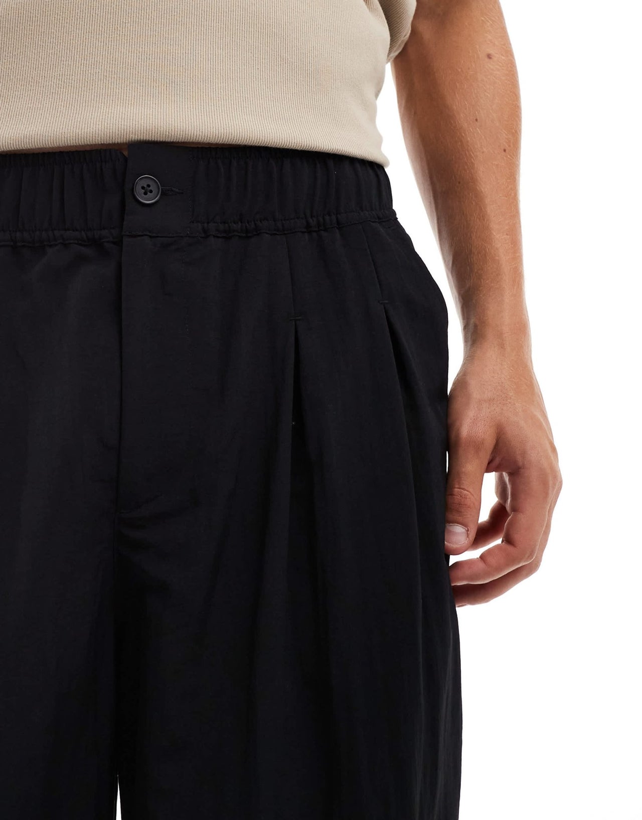 ASOS DESIGN oversized baggy chinos with pleats in black - ASOS Sample Sale