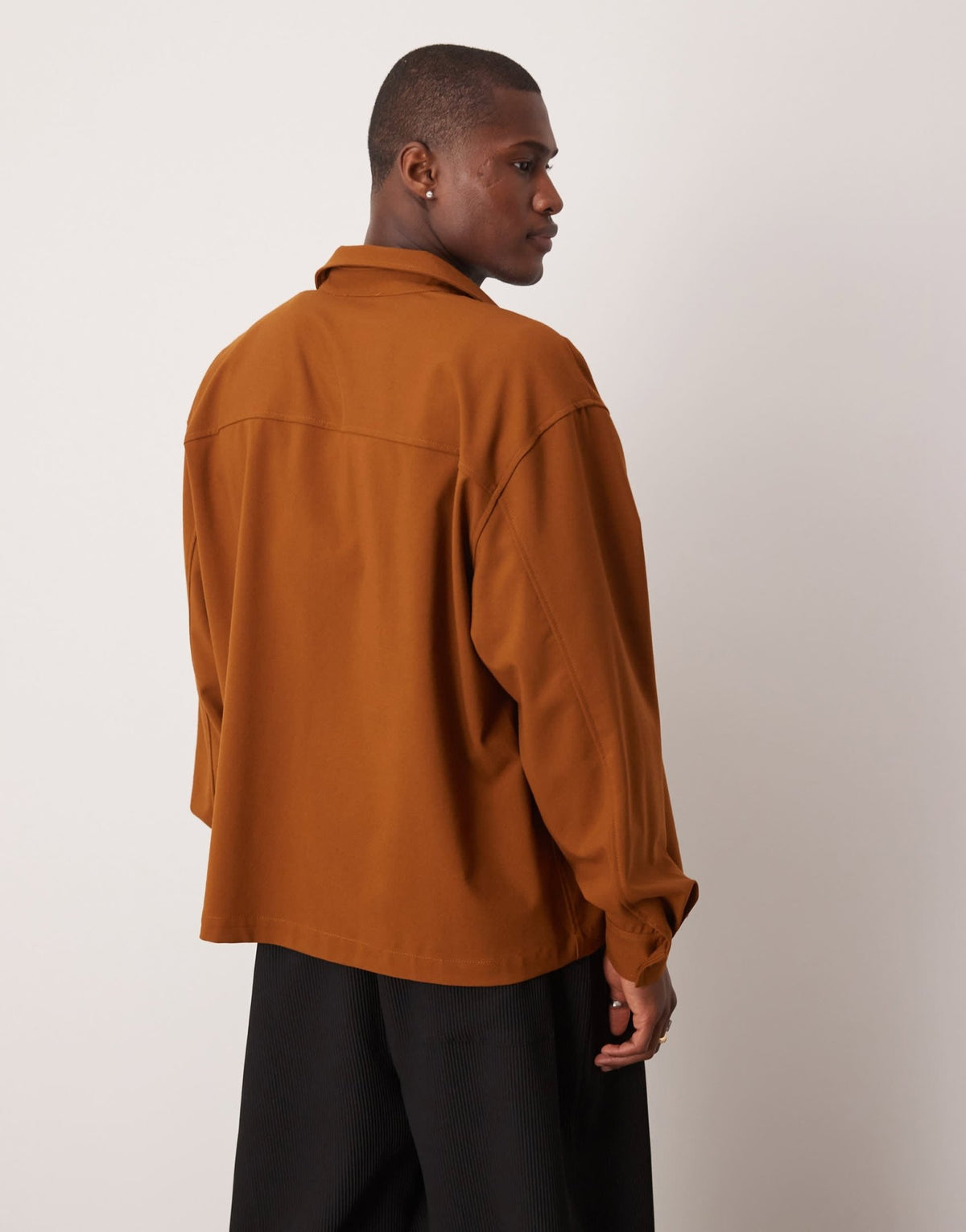 ASOS DESIGN oversized boxy shirt in brown - ASOS Sample Sale