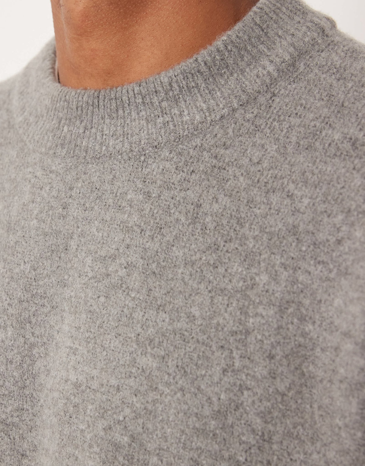 ASOS DESIGN oversized brushed knitted crew neck jumper in grey - ASOS Sample Sale