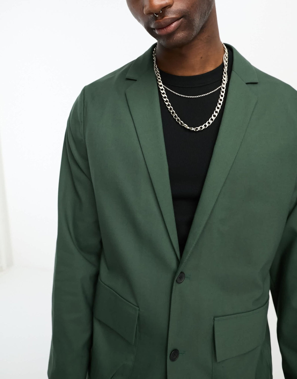 ASOS DESIGN oversized cargo pocket suit jacket in green - ASOS Sample Sale