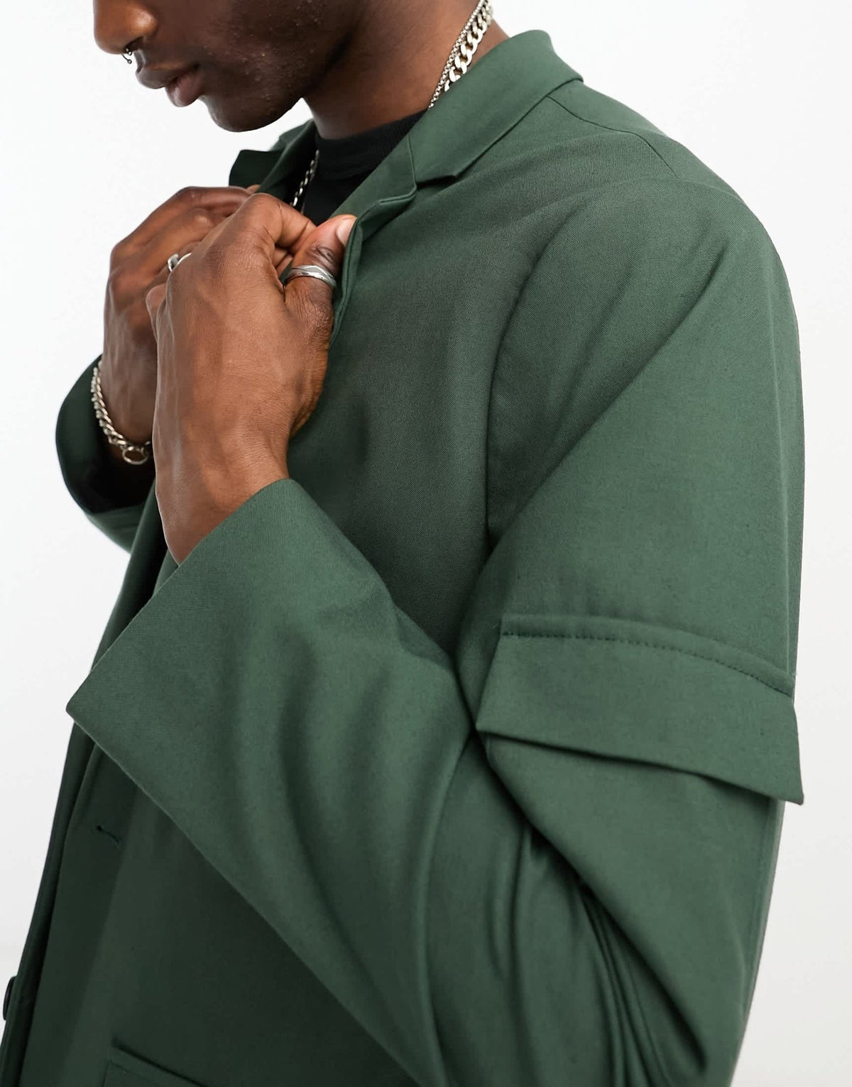 ASOS DESIGN oversized cargo pocket suit jacket in green - ASOS Sample Sale