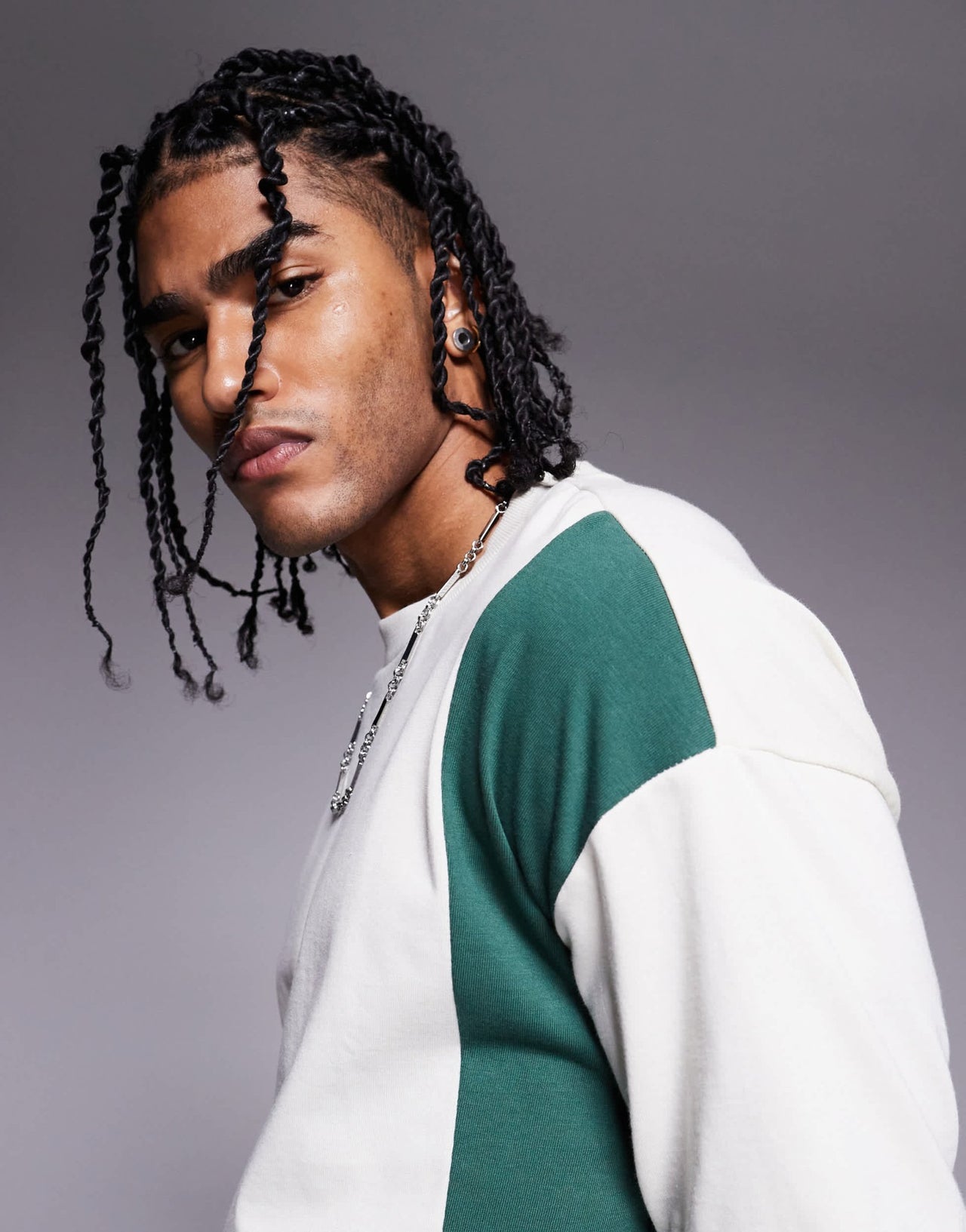 ASOS DESIGN oversized colour block t-shirt in cream and green - ASOS Sample Sale