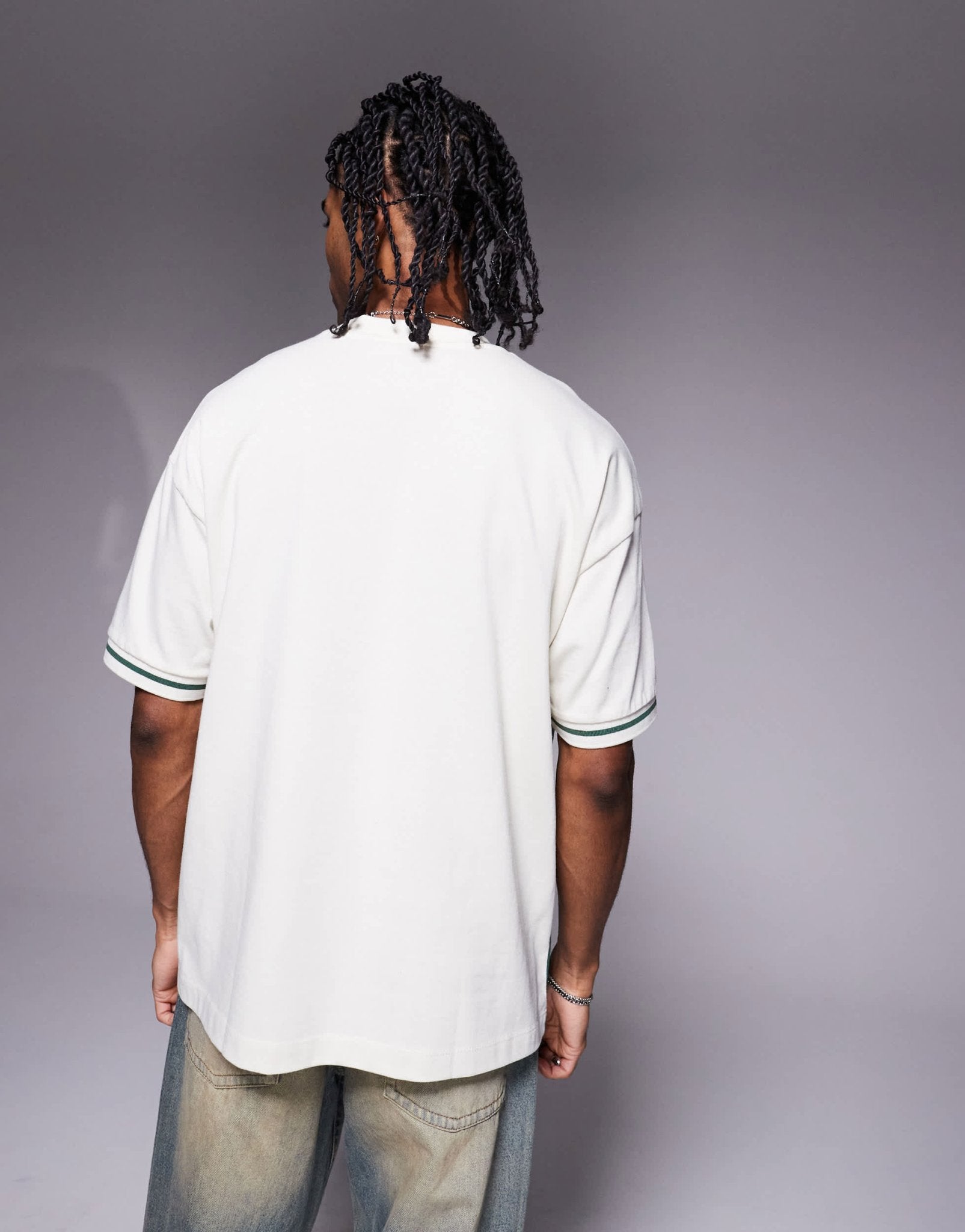 ASOS DESIGN oversized colour block t-shirt in cream and green - ASOS Sample Sale