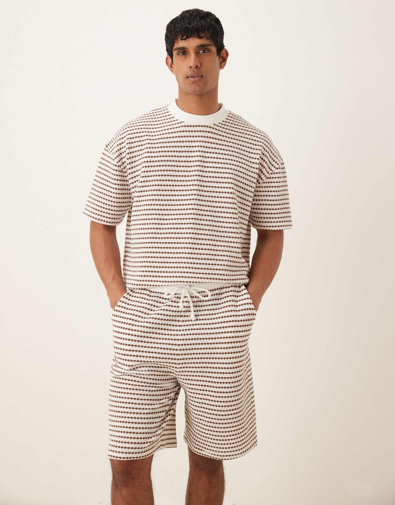 ASOS DESIGN oversized crochet style short in beige - ASOS Sample Sale