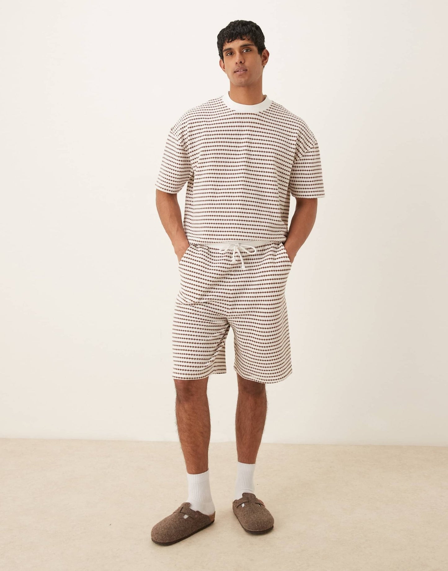 ASOS DESIGN oversized crochet style short in beige - ASOS Sample Sale