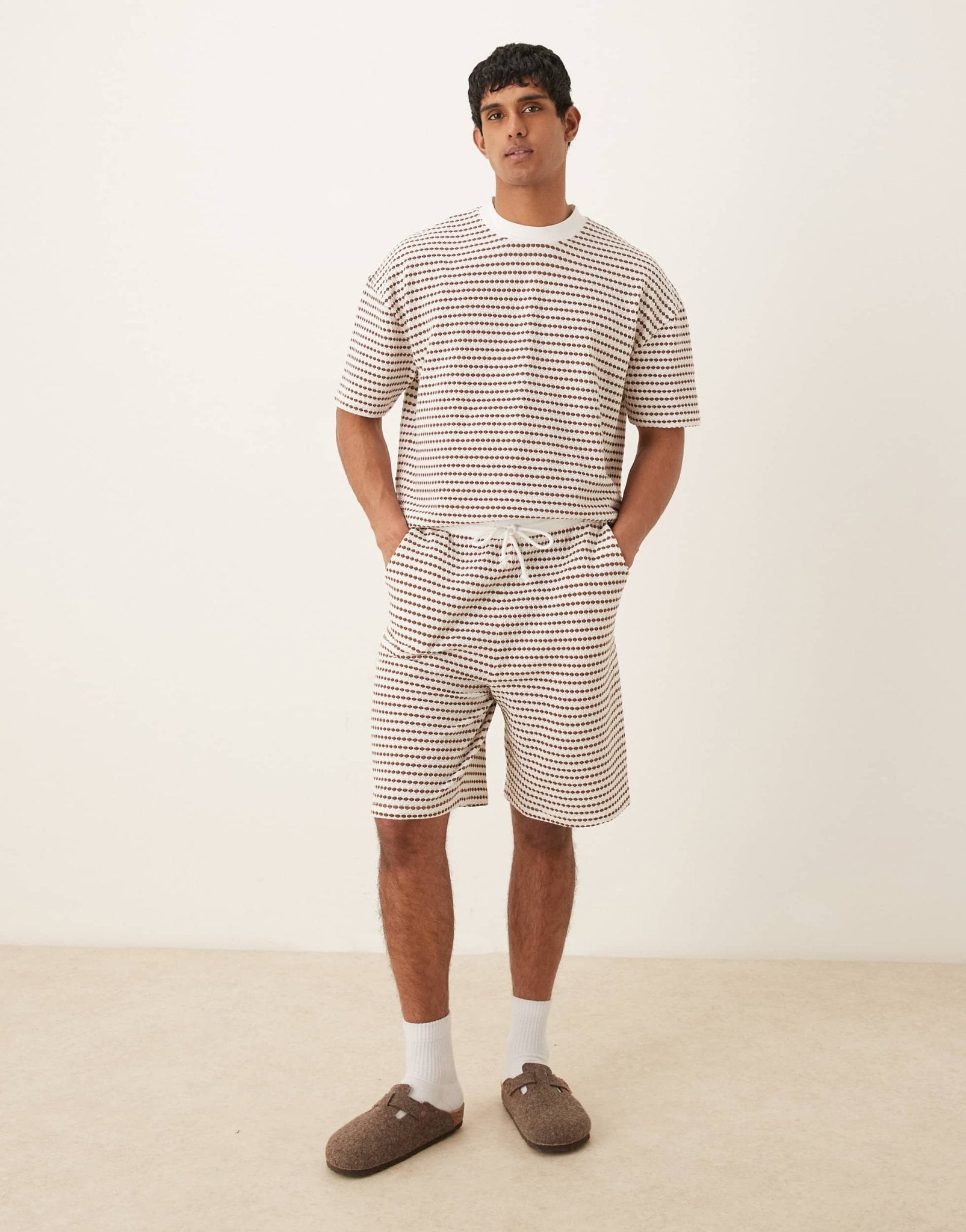 ASOS DESIGN oversized crochet style short in beige - ASOS Sample Sale