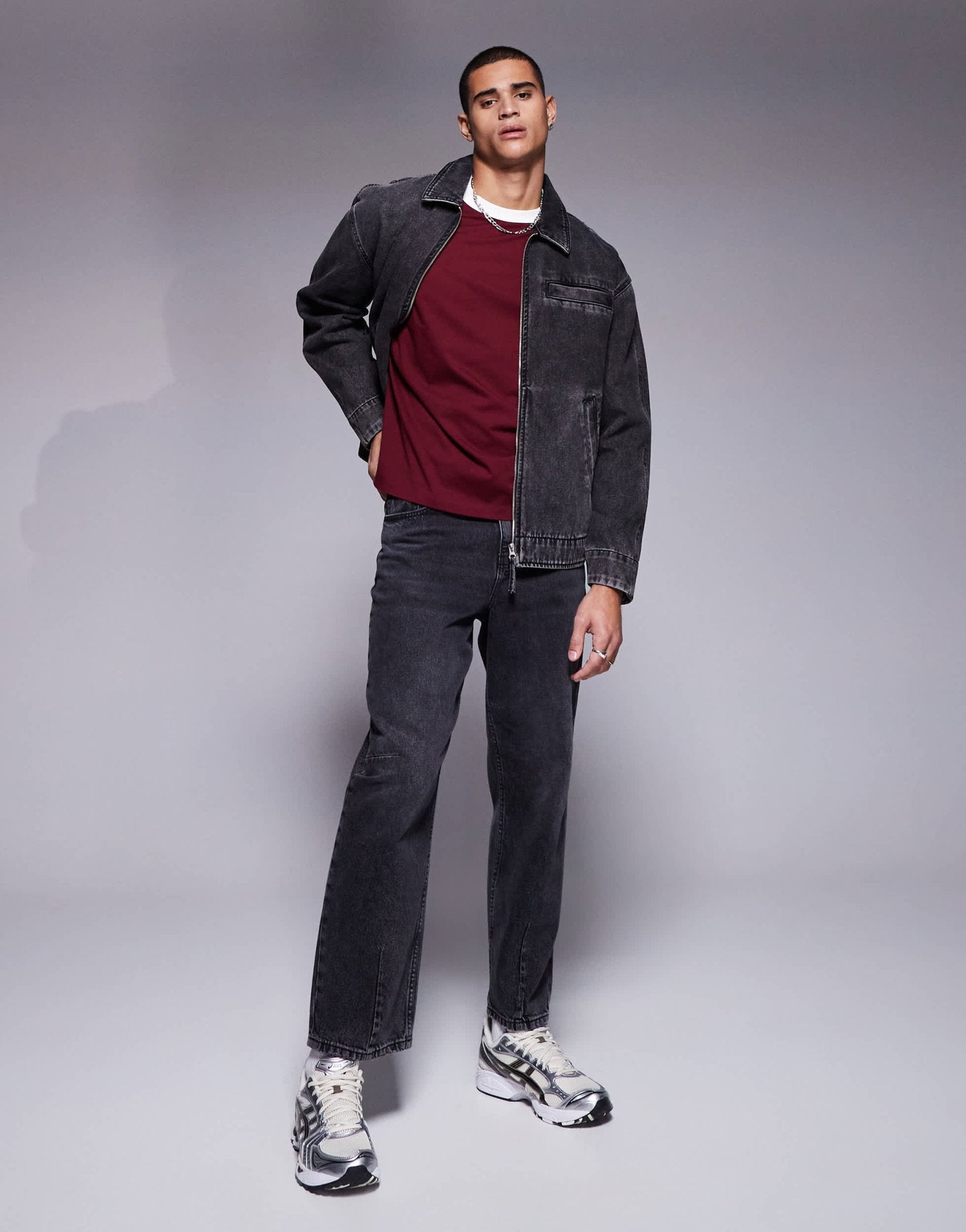 ASOS DESIGN oversized denim jacket in washed black - ASOS Sample Sale