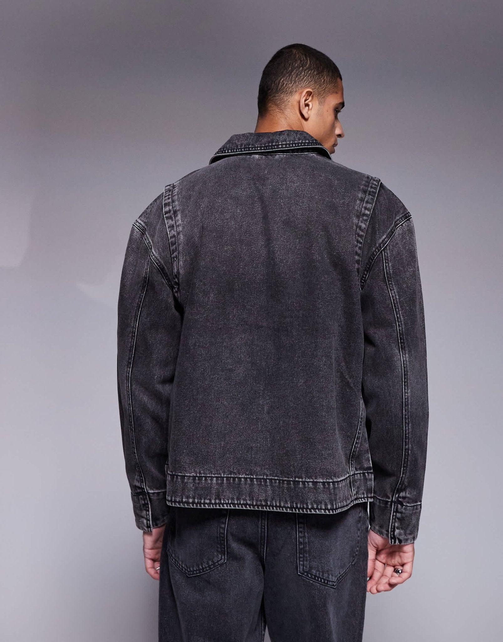 ASOS DESIGN oversized denim jacket in washed black - ASOS Sample Sale