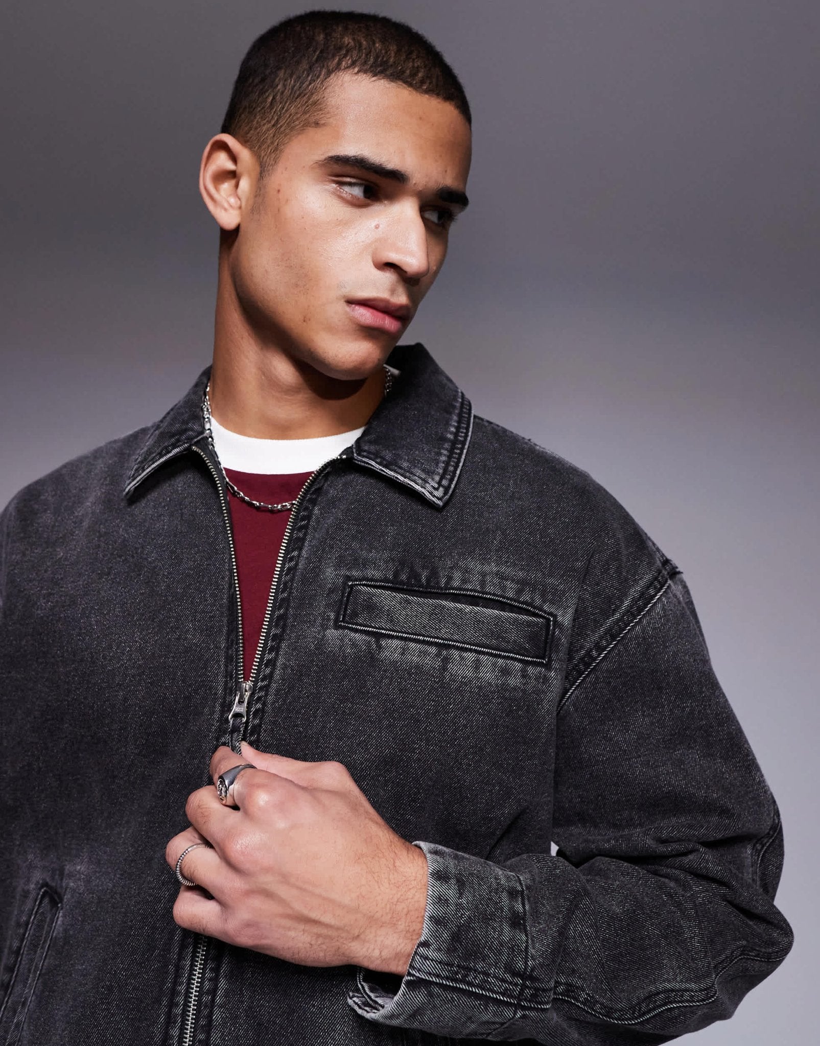 ASOS DESIGN oversized denim jacket in washed black - ASOS Sample Sale