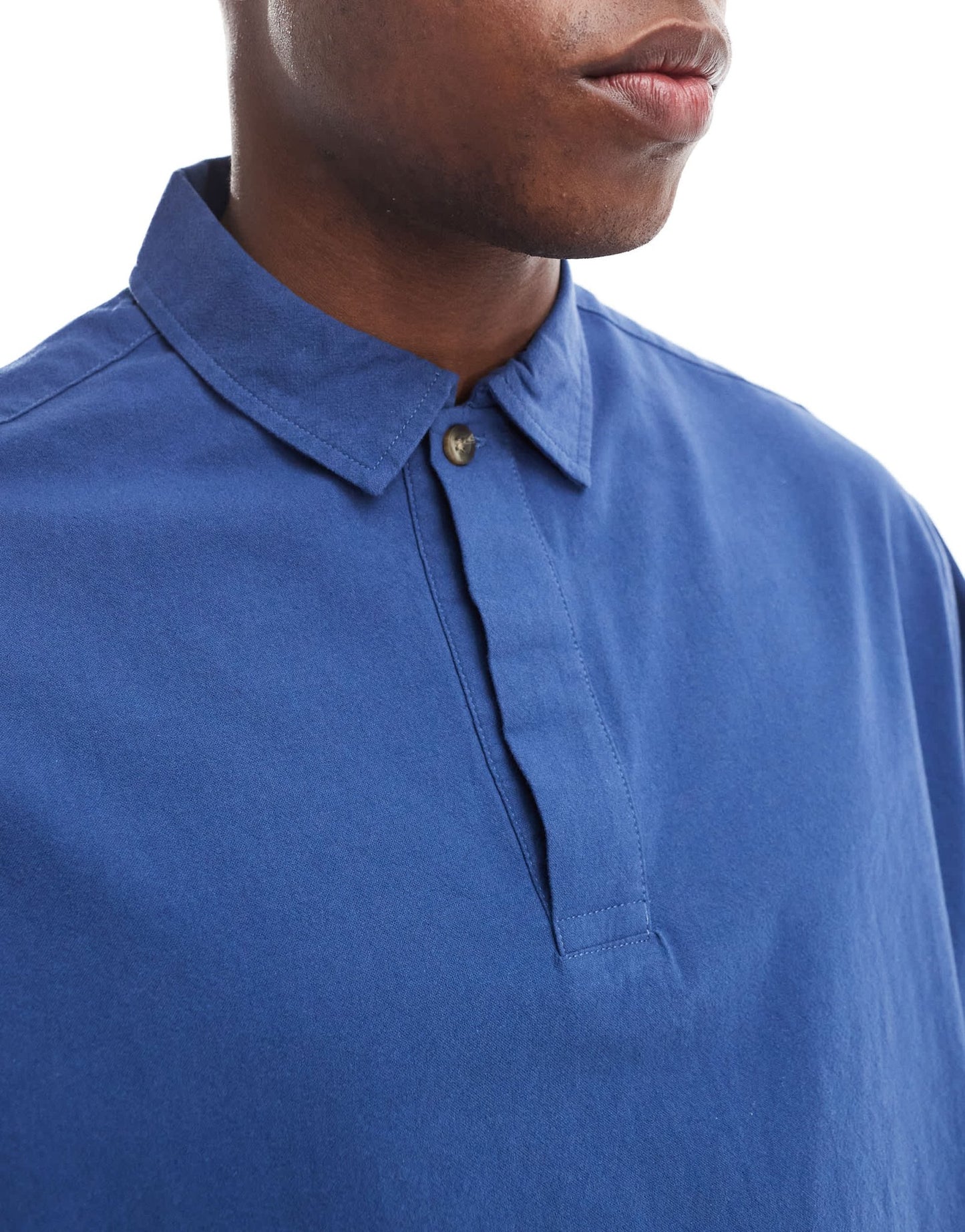 ASOS DESIGN oversized overhead boxy textured shirt in blue - ASOS Sample Sale