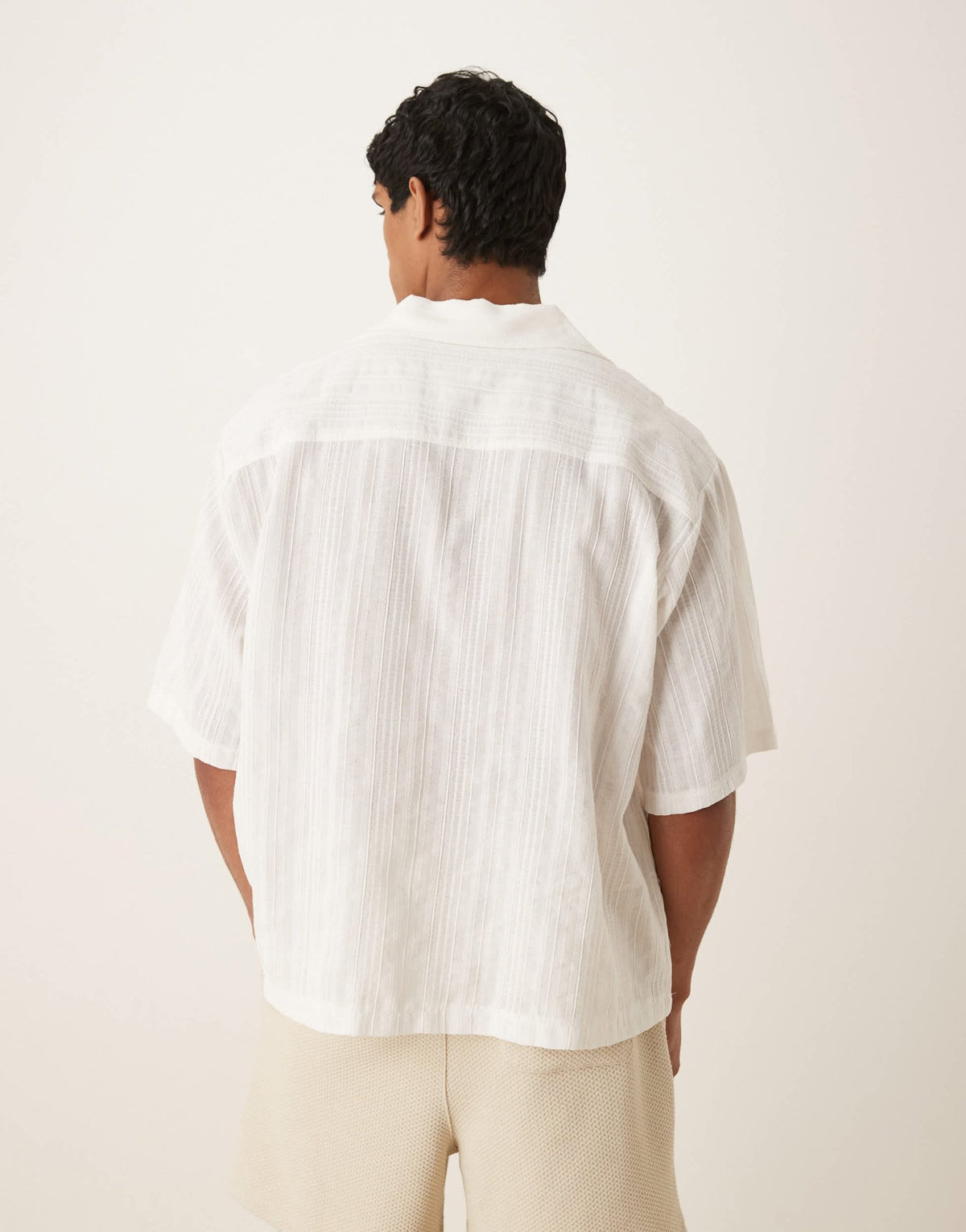 ASOS DESIGN oversized overhead shirt in light white texture - ASOS Sample Sale