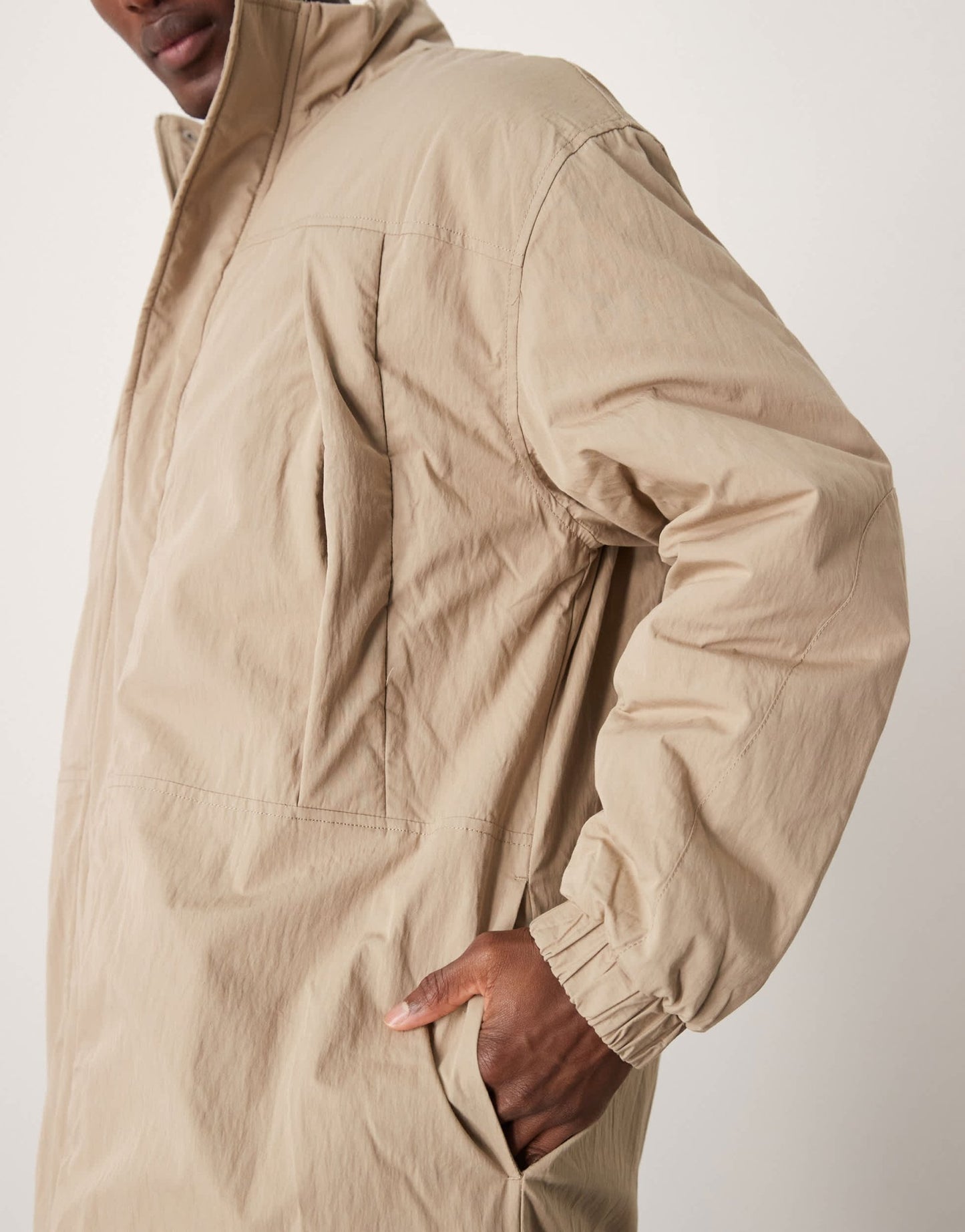 ASOS DESIGN oversized parka jacket in stone - ASOS Sample Sale