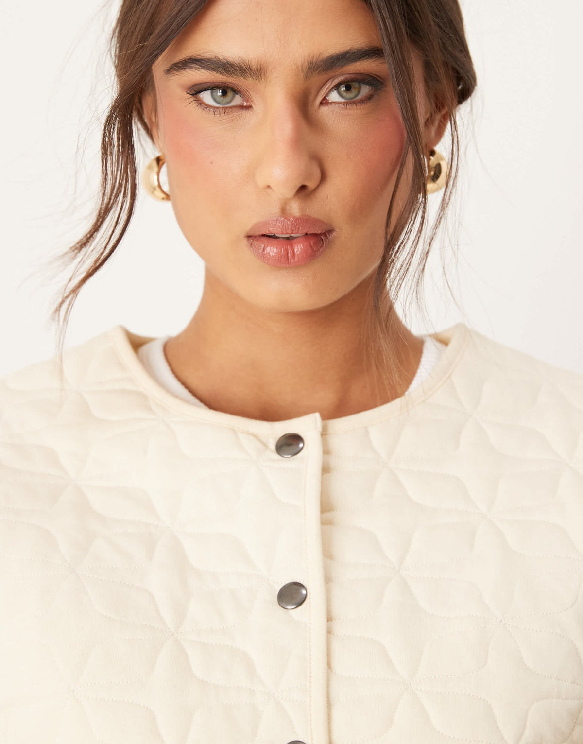 ASOS DESIGN oversized quilted jacket with cocoon sleeve in washed cream - ASOS Sample Sale