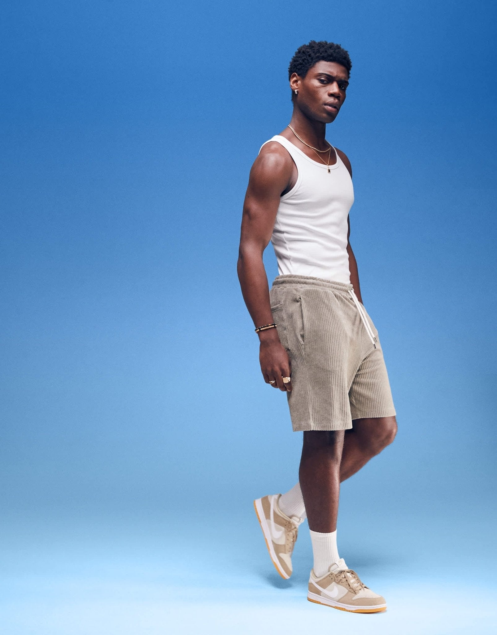 ASOS DESIGN oversized ribbed velour short in beige - ASOS Sample Sale