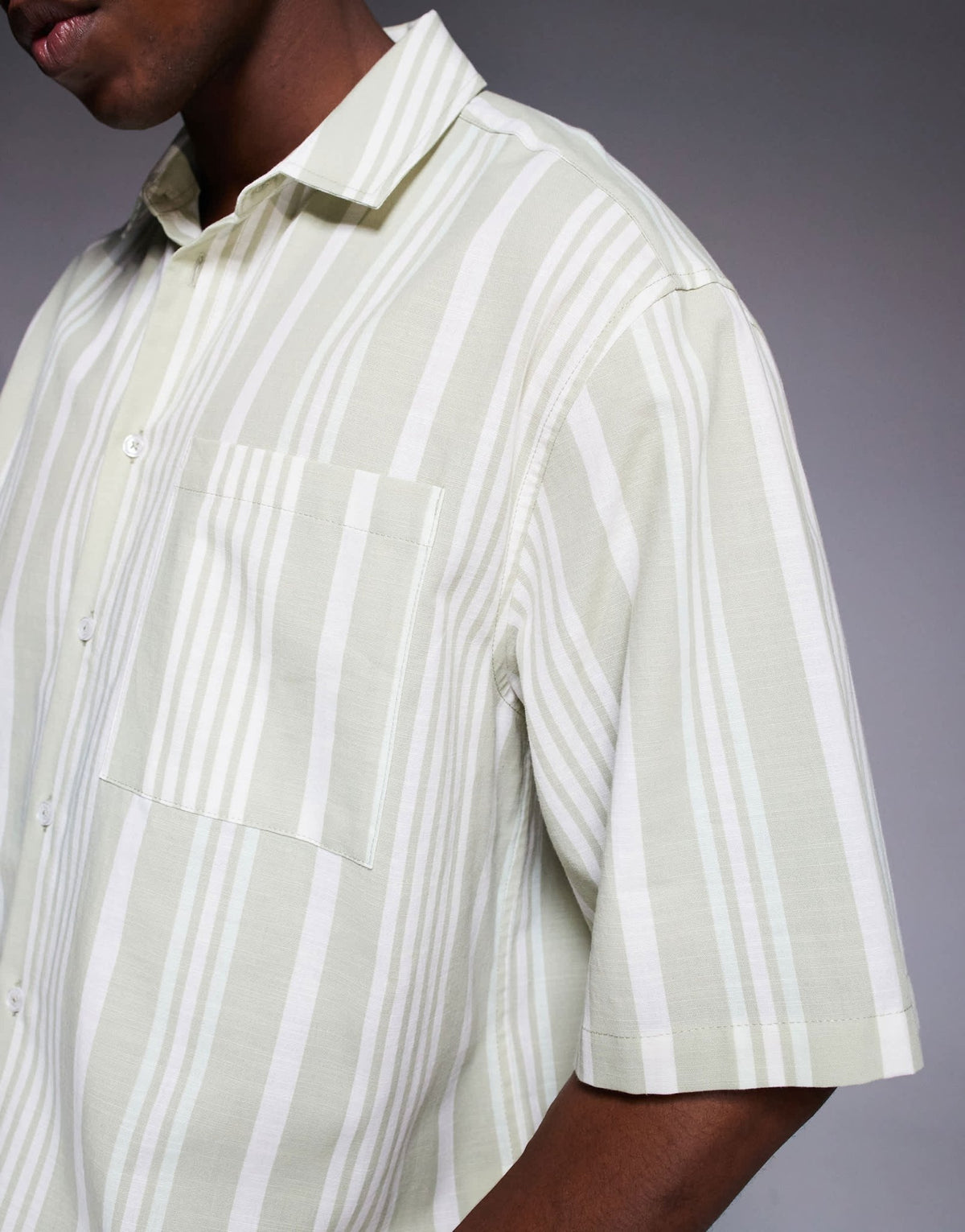 ASOS DESIGN oversized shirt in neutral stripe - ASOS Sample Sale
