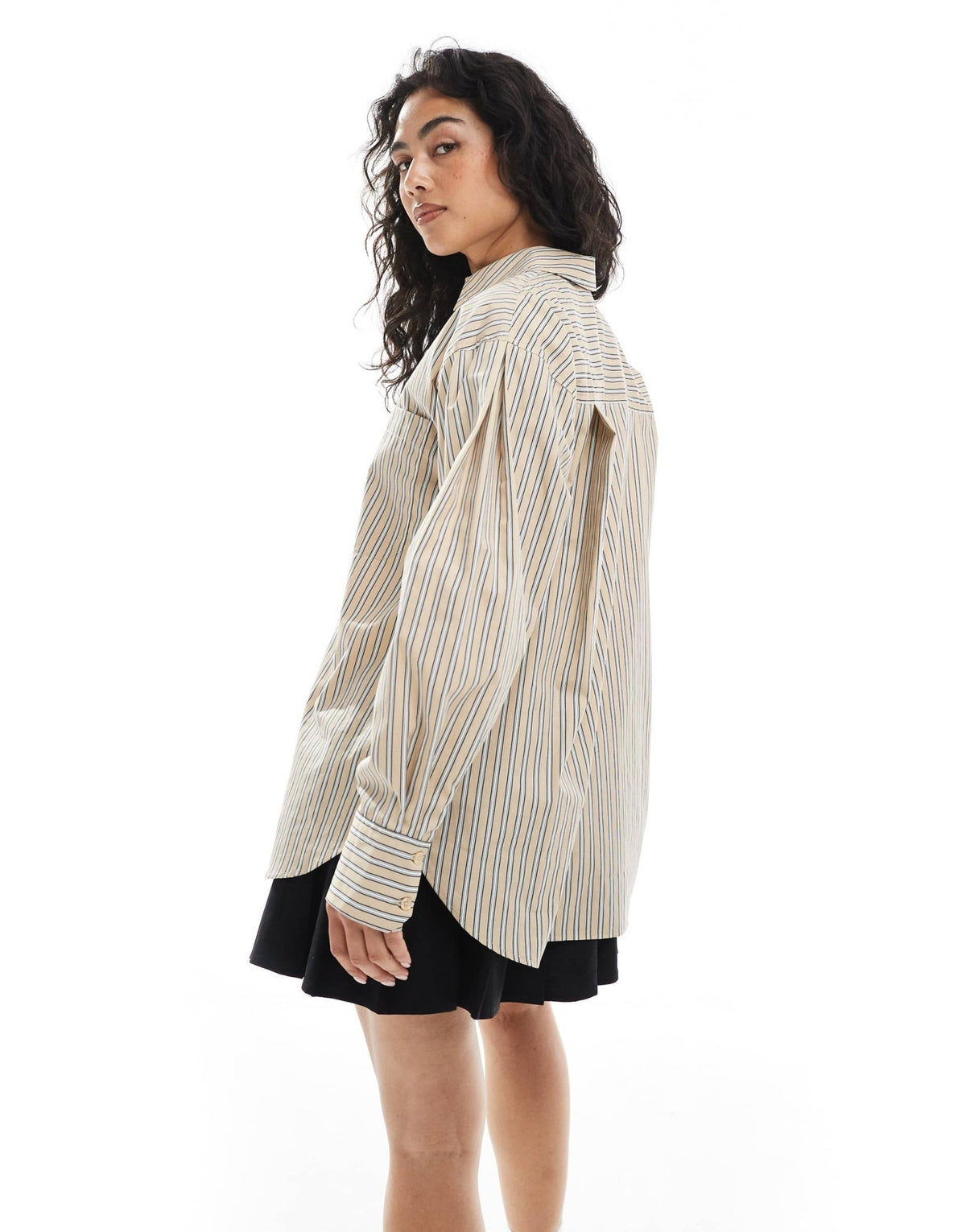 ASOS DESIGN oversized shirt in stone stripe - ASOS Sample Sale