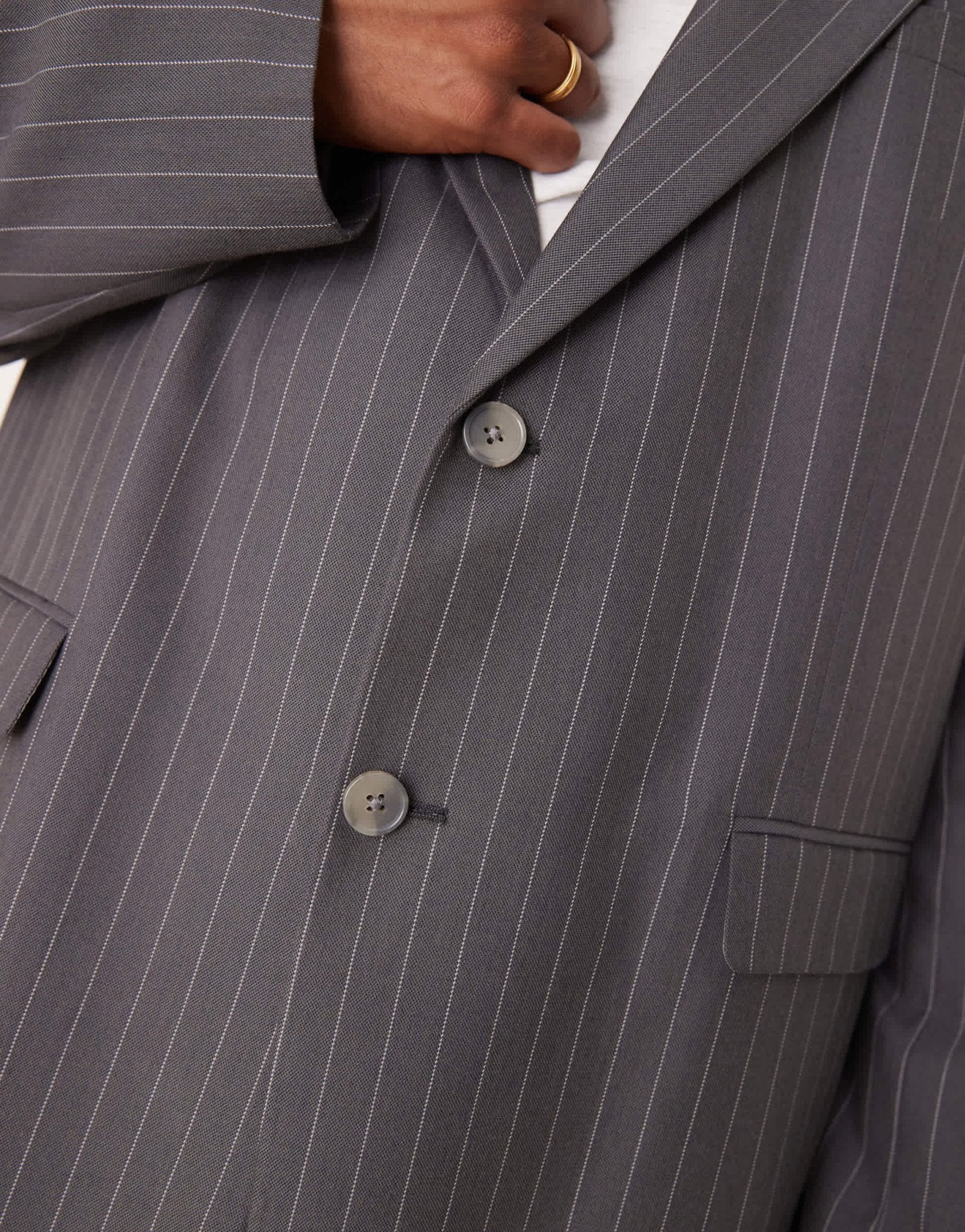 ASOS DESIGN oversized slouchy blazer in charcoal pin stripe - ASOS Sample Sale