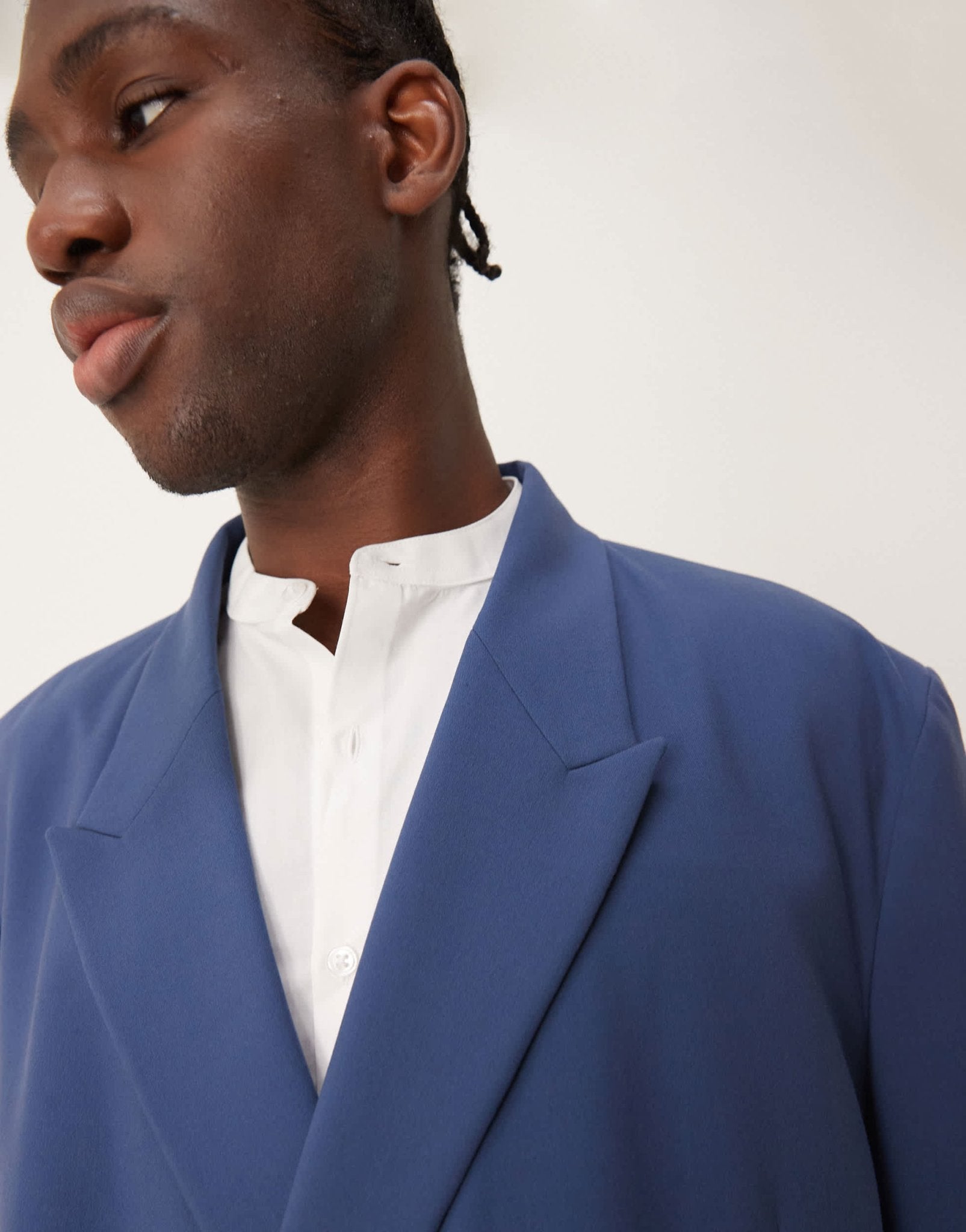 ASOS DESIGN oversized slouchy double breasted suit jacket in blue - ASOS Sample Sale