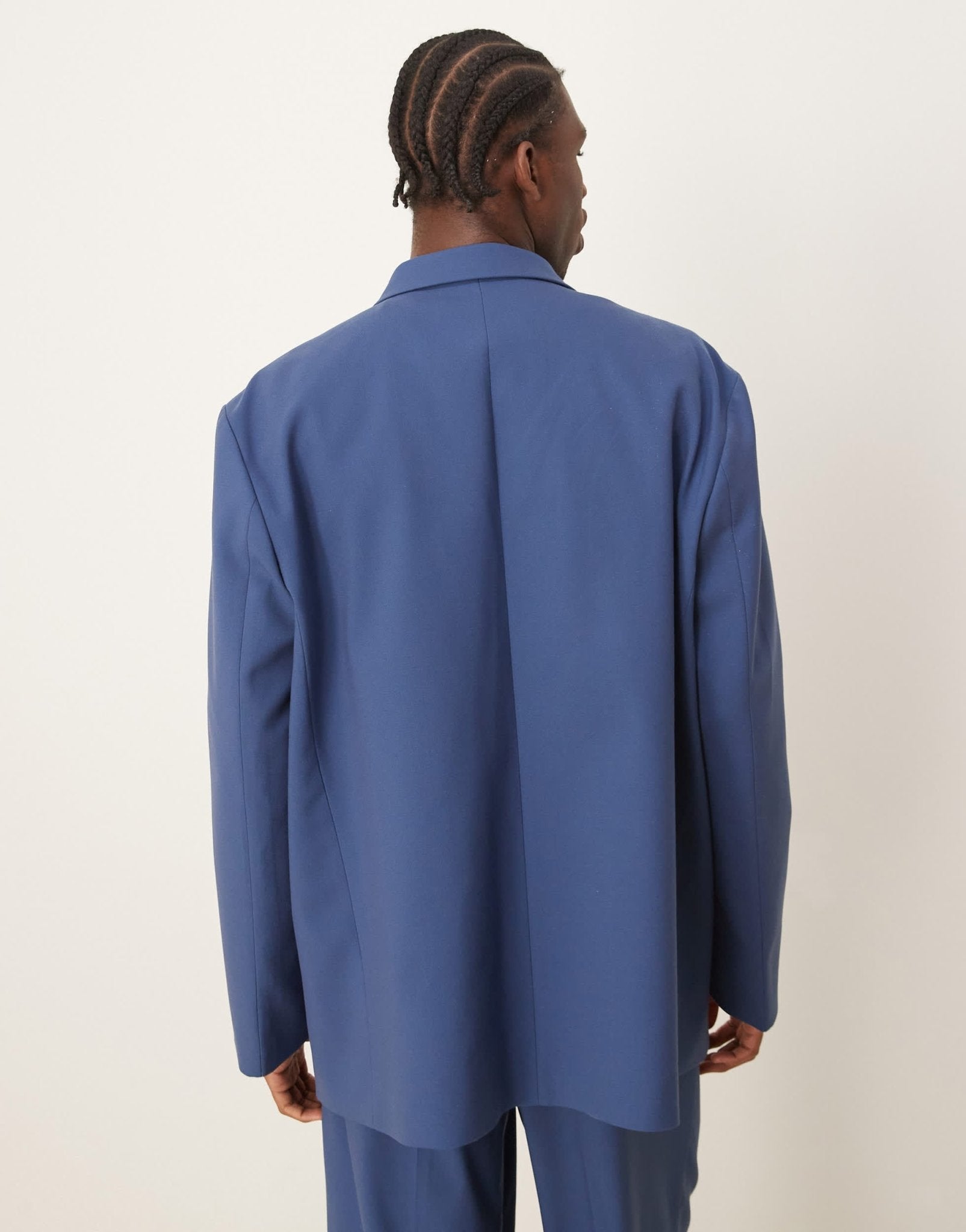 ASOS DESIGN oversized slouchy double breasted suit jacket in blue - ASOS Sample Sale