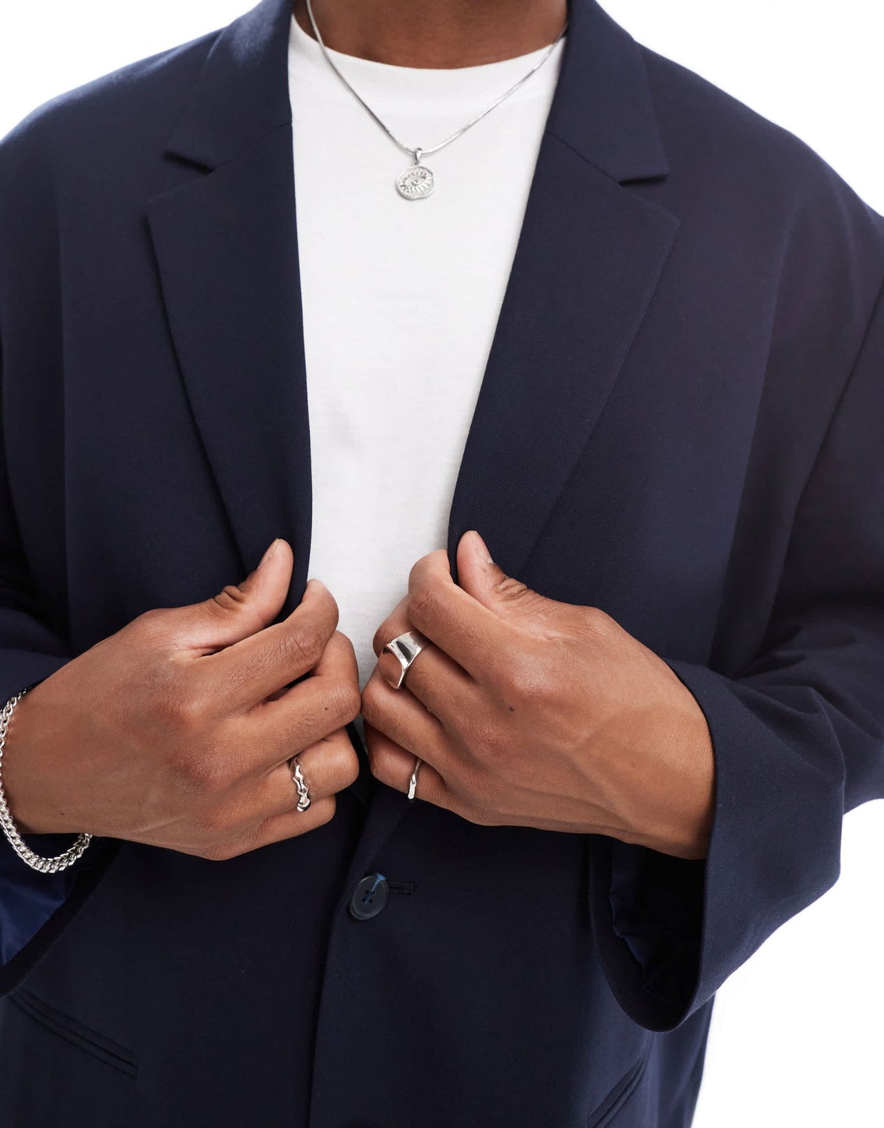 ASOS DESIGN oversized slouchy suit jacket in navy - ASOS Sample Sale