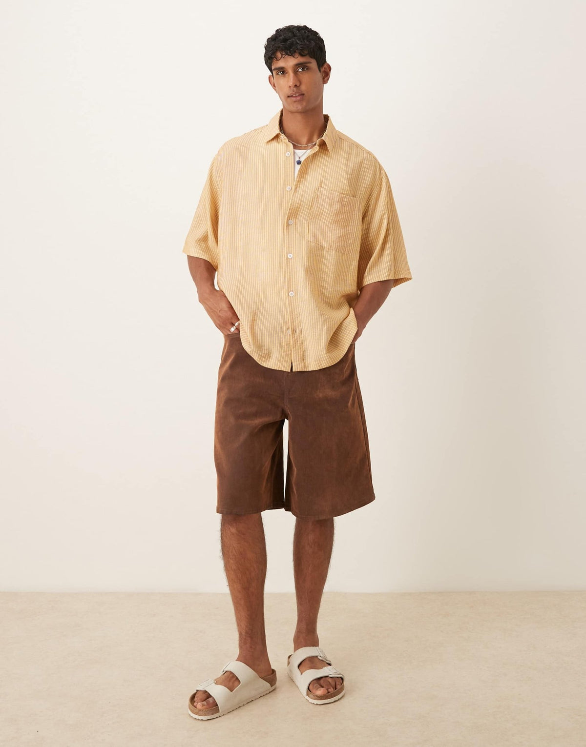 ASOS DESIGN oversized stripe shirt in yellow - ASOS Sample Sale