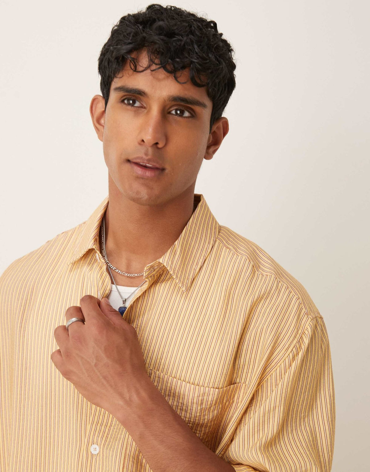 ASOS DESIGN oversized stripe shirt in yellow - ASOS Sample Sale