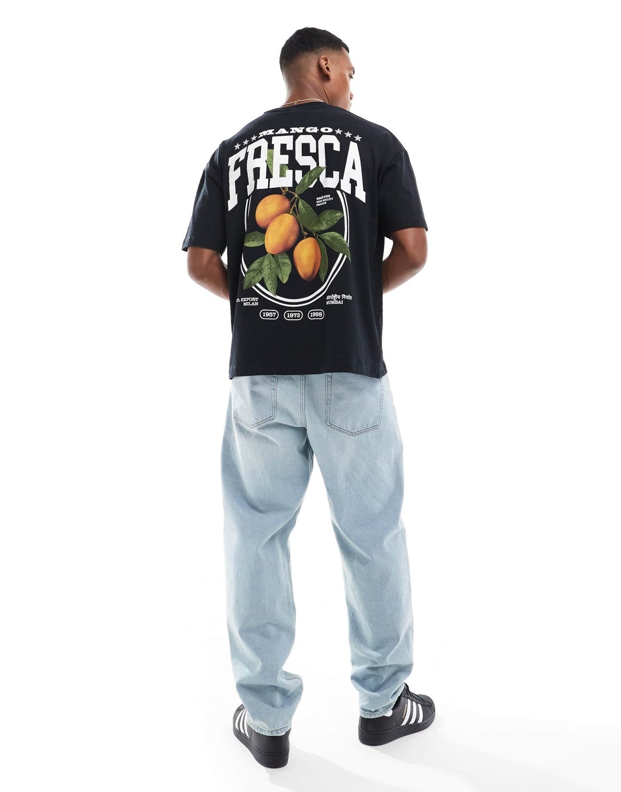 ASOS DESIGN oversized t-shirt in black with fruit back print - ASOS Sample Sale