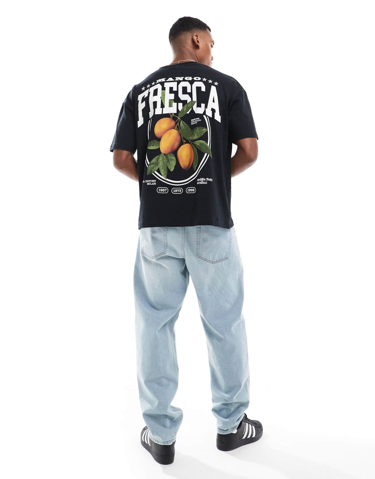 ASOS DESIGN oversized t-shirt in black with fruit back print - ASOS Sample Sale