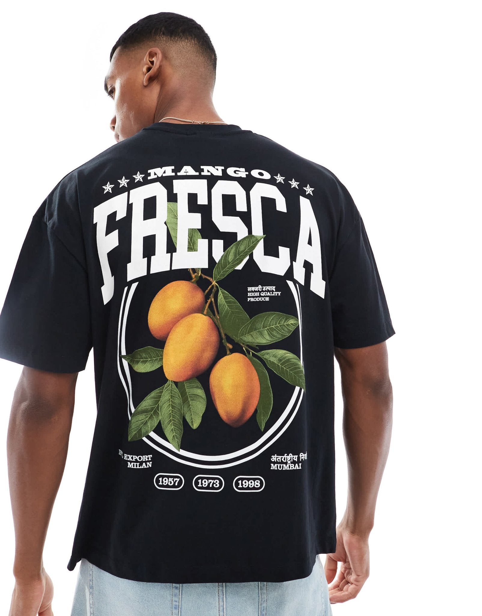ASOS DESIGN oversized t-shirt in black with fruit back print - ASOS Sample Sale