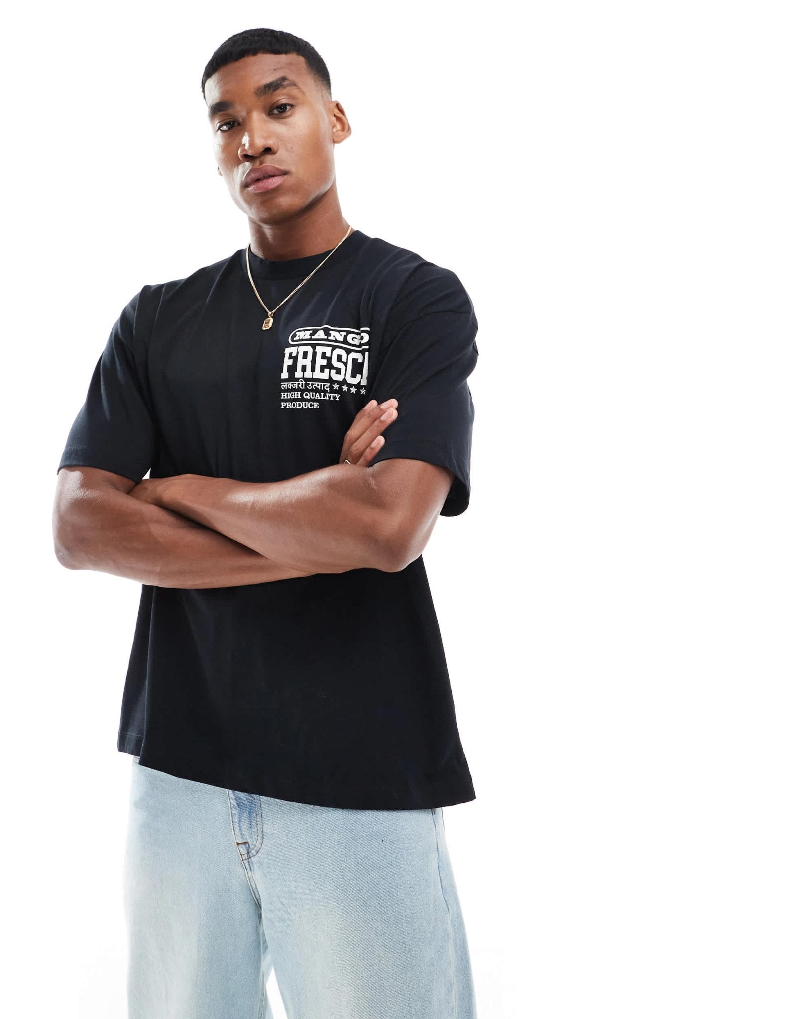 ASOS DESIGN oversized t-shirt in black with fruit back print - ASOS Sample Sale