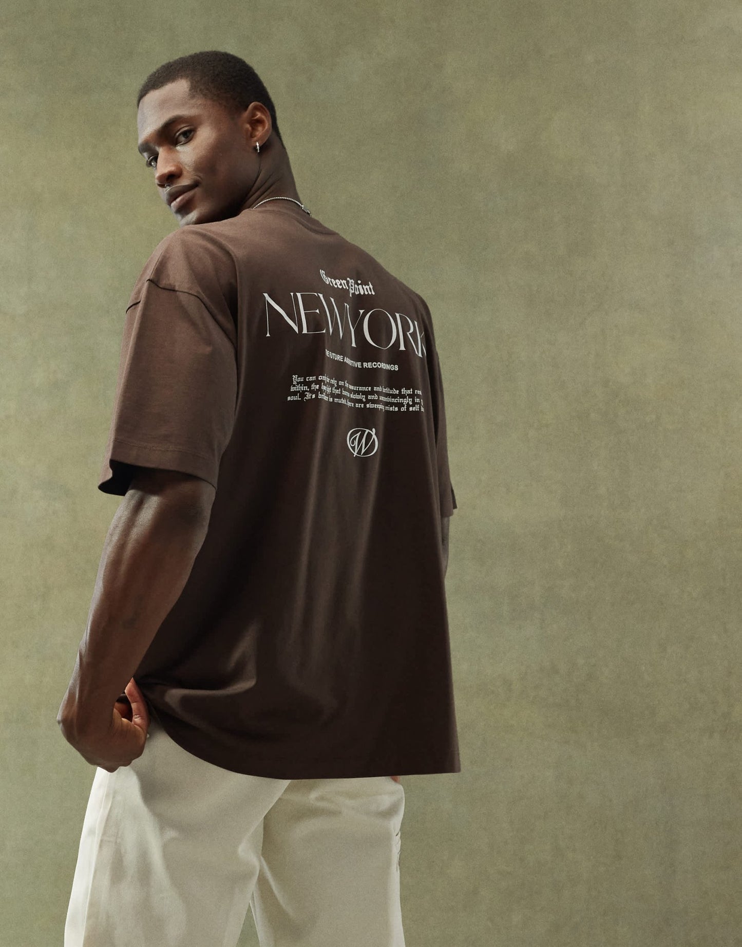ASOS DESIGN oversized t-shirt in brown with city back print - ASOS Sample Sale