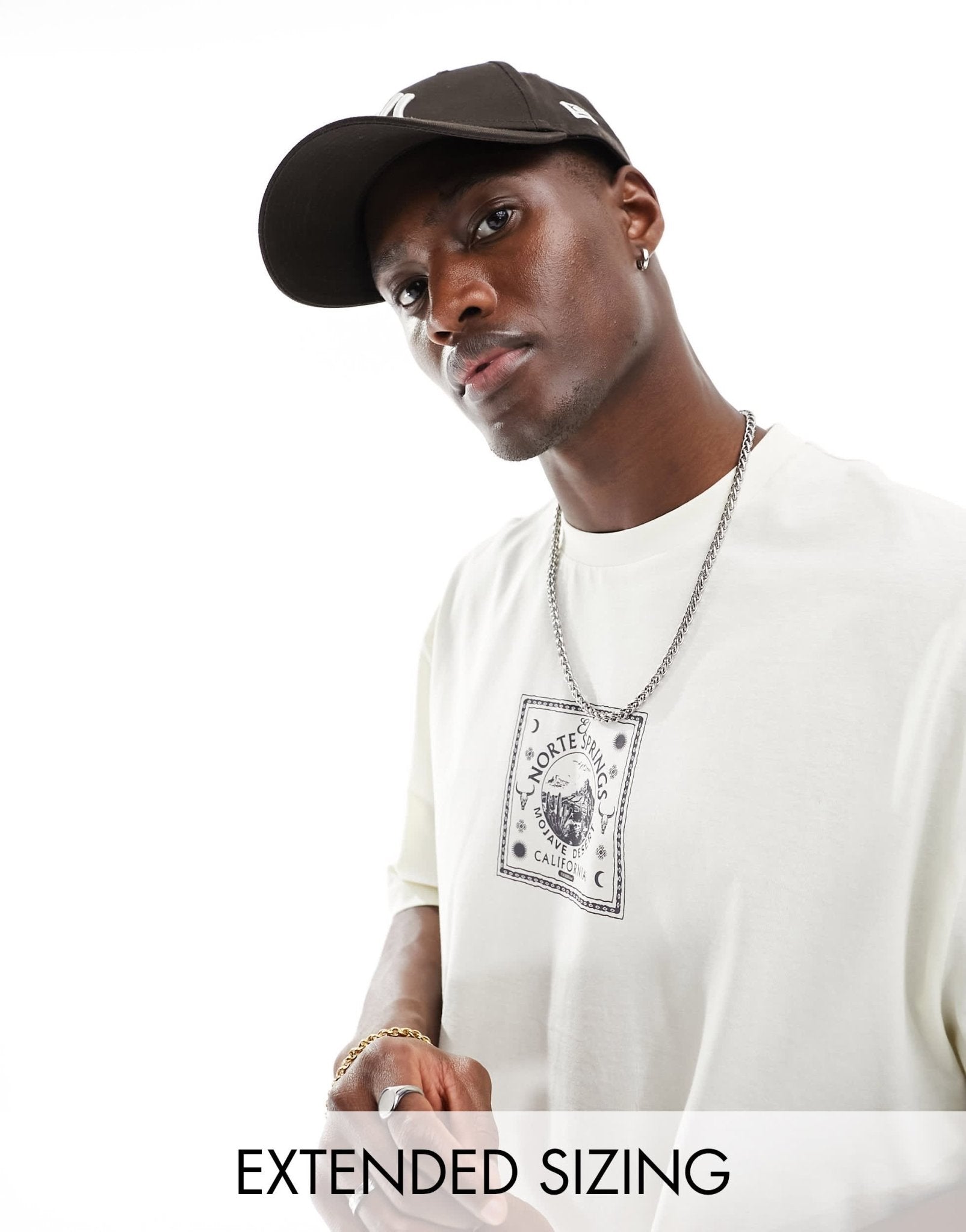 ASOS DESIGN oversized t-shirt in off white with celestial chest print - ASOS Sample Sale