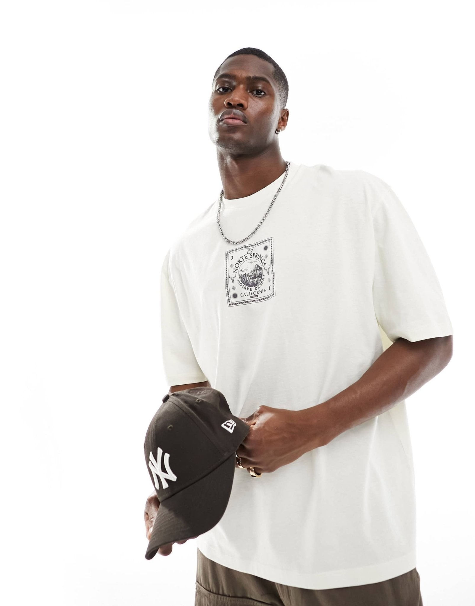 ASOS DESIGN oversized t-shirt in off white with celestial chest print - ASOS Sample Sale