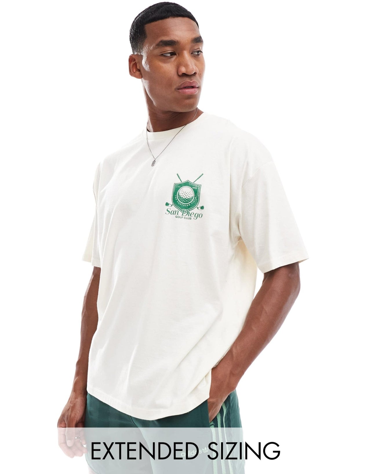 ASOS DESIGN oversized t-shirt in off white with city chest print - ASOS Sample Sale