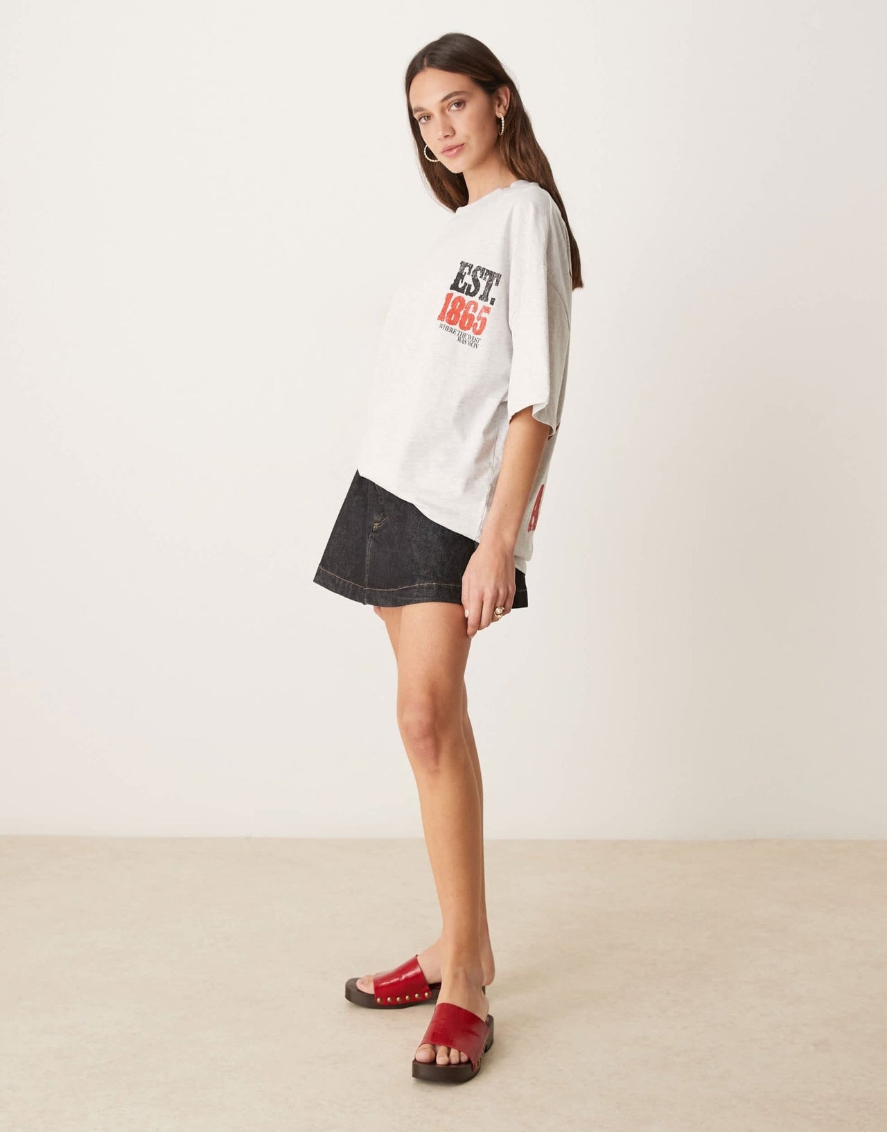 ASOS DESIGN oversized t-shirt with arizona rodeo graphic in ice marl - ASOS Sample Sale