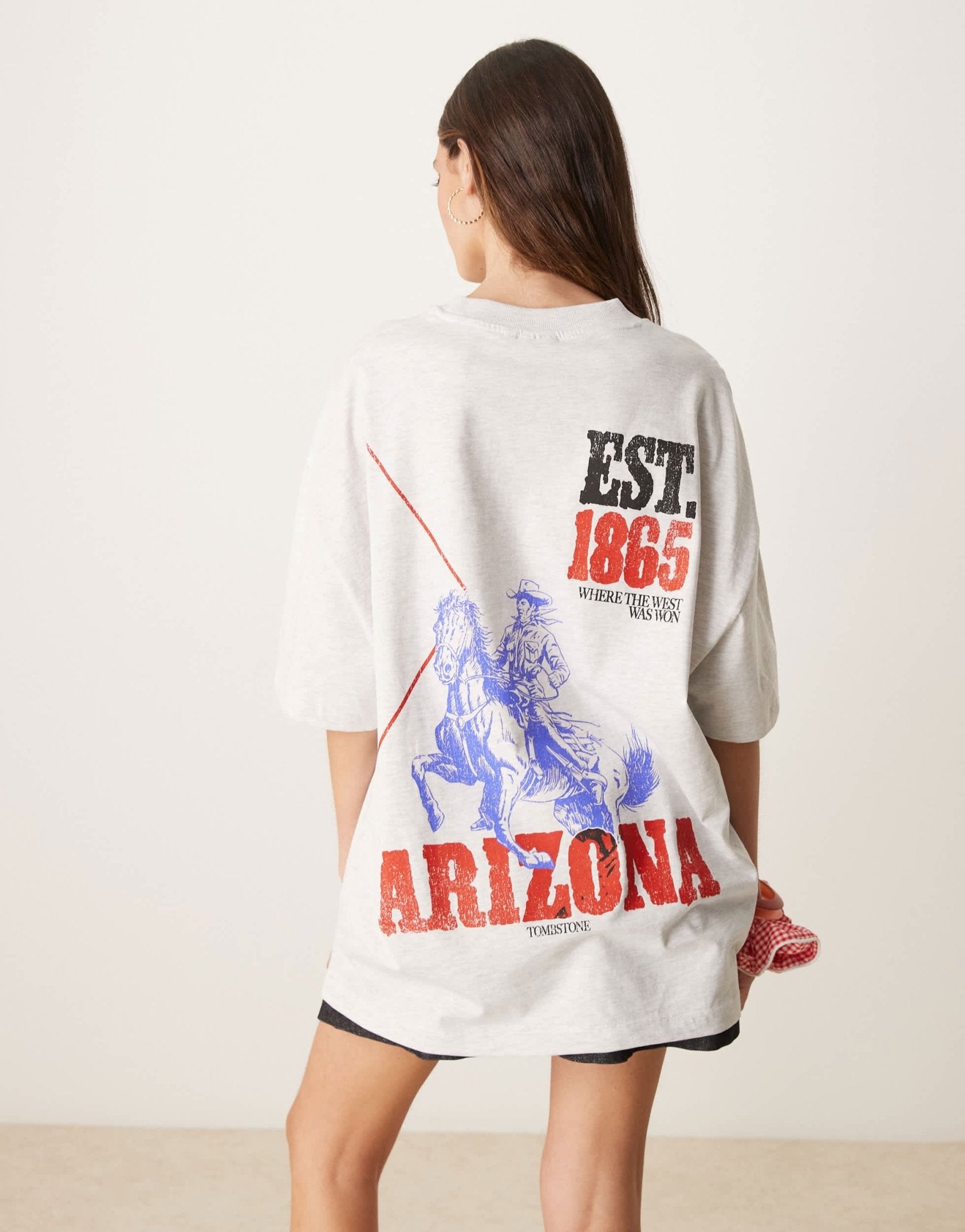 ASOS DESIGN oversized t-shirt with arizona rodeo graphic in ice marl - ASOS Sample Sale