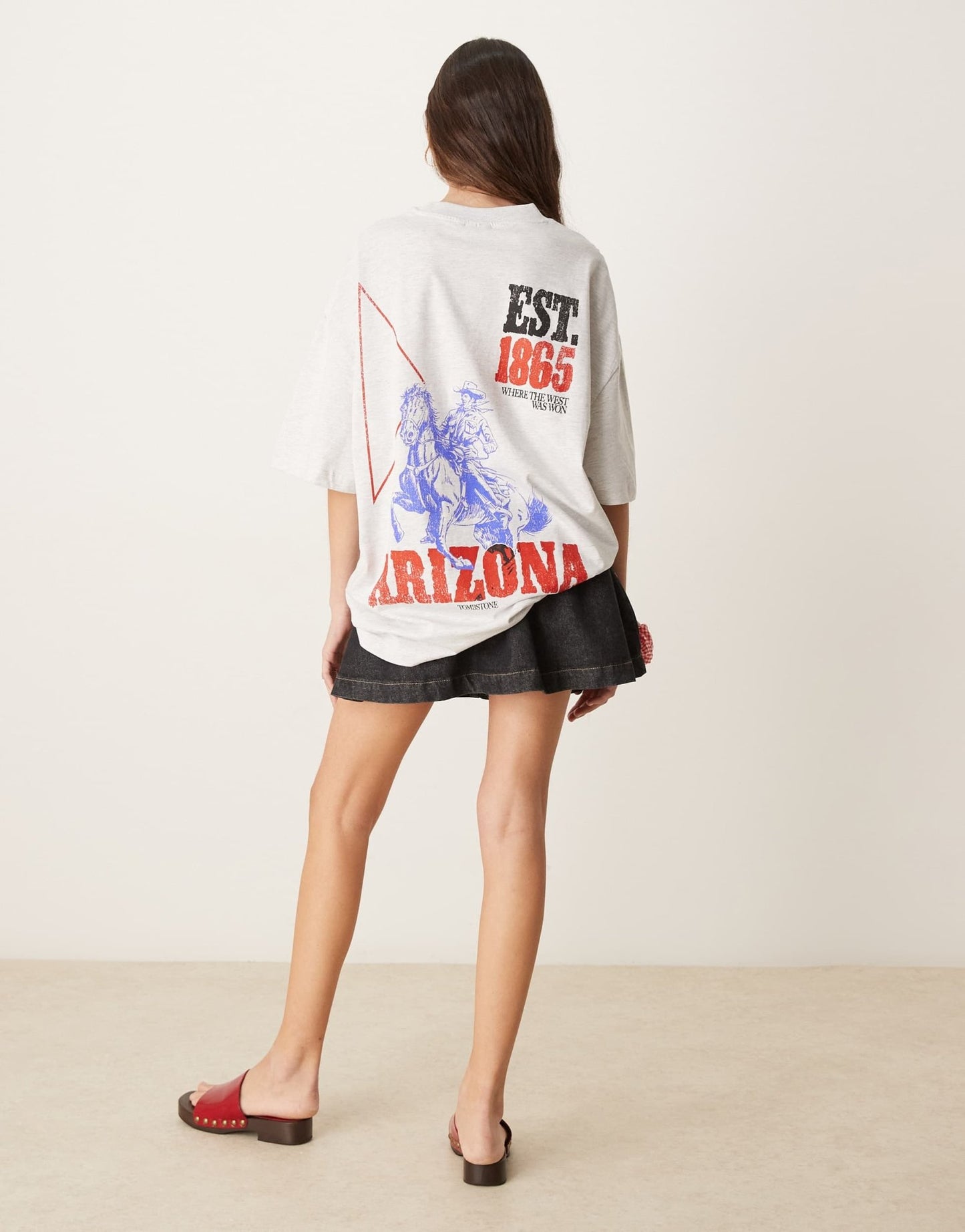 ASOS DESIGN oversized t-shirt with arizona rodeo graphic in ice marl - ASOS Sample Sale