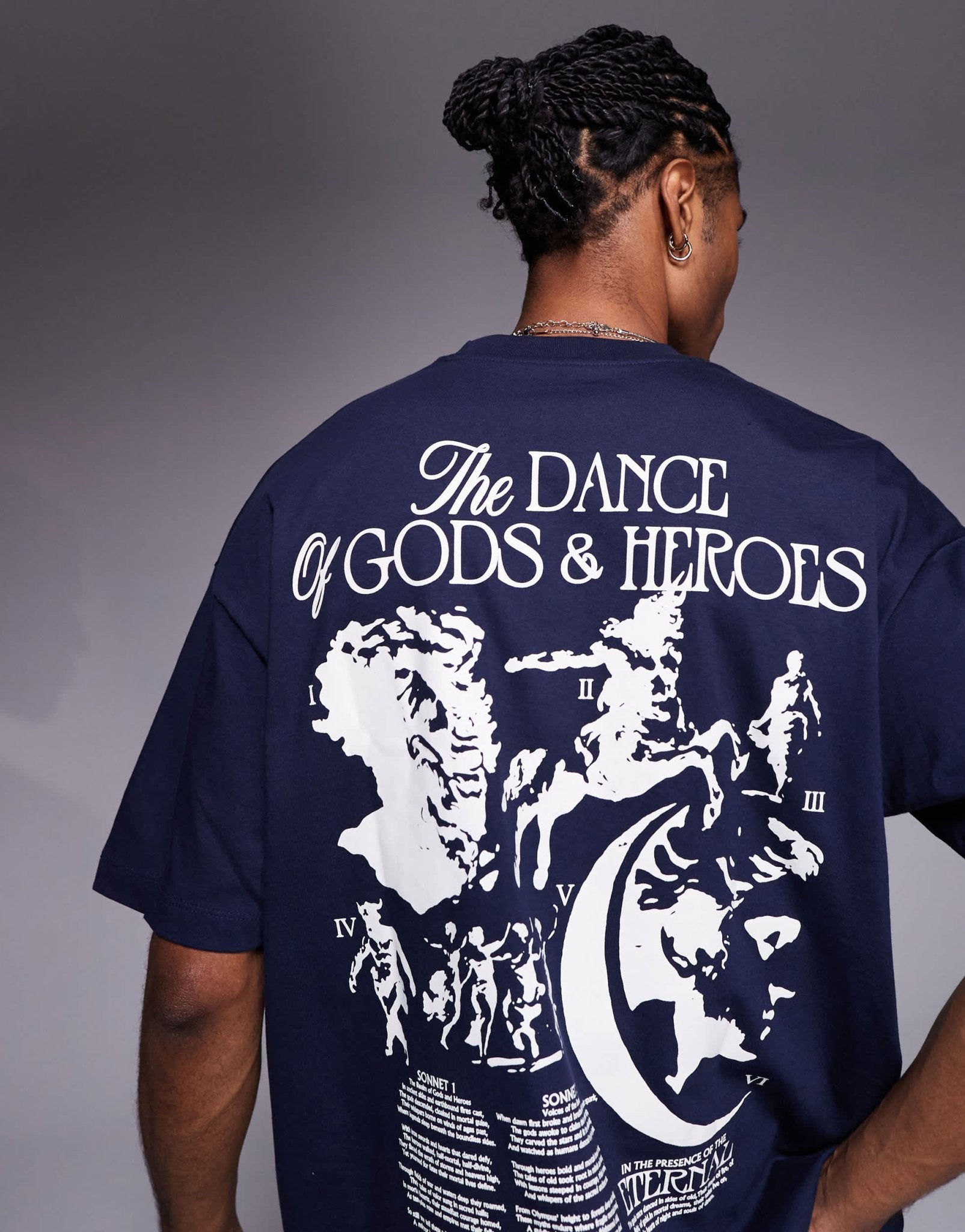 ASOS DESIGN oversized t-shirt with back graphic in navy - ASOS Sample Sale