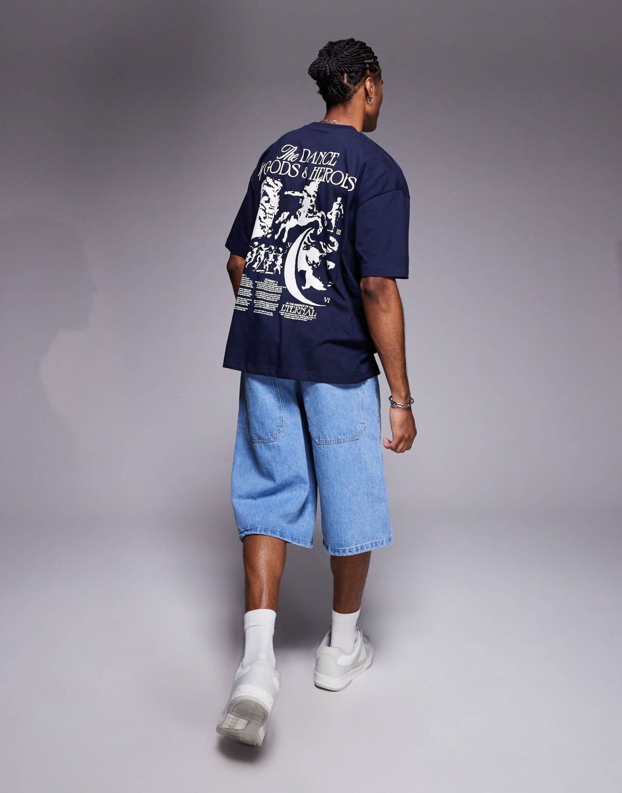 ASOS DESIGN oversized t-shirt with back graphic in navy - ASOS Sample Sale