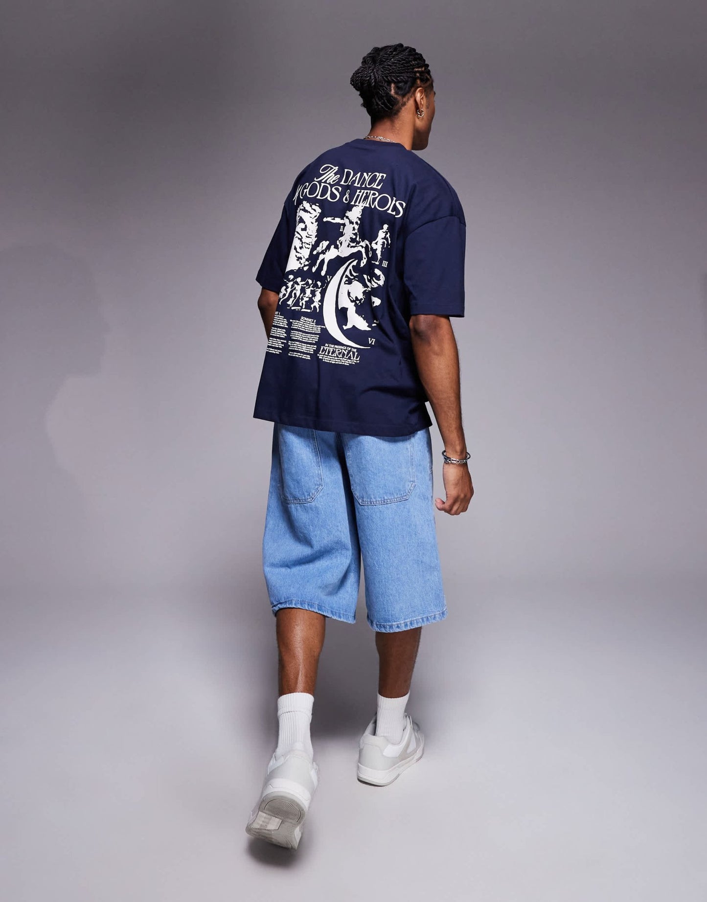 ASOS DESIGN oversized t-shirt with back graphic in navy - ASOS Sample Sale