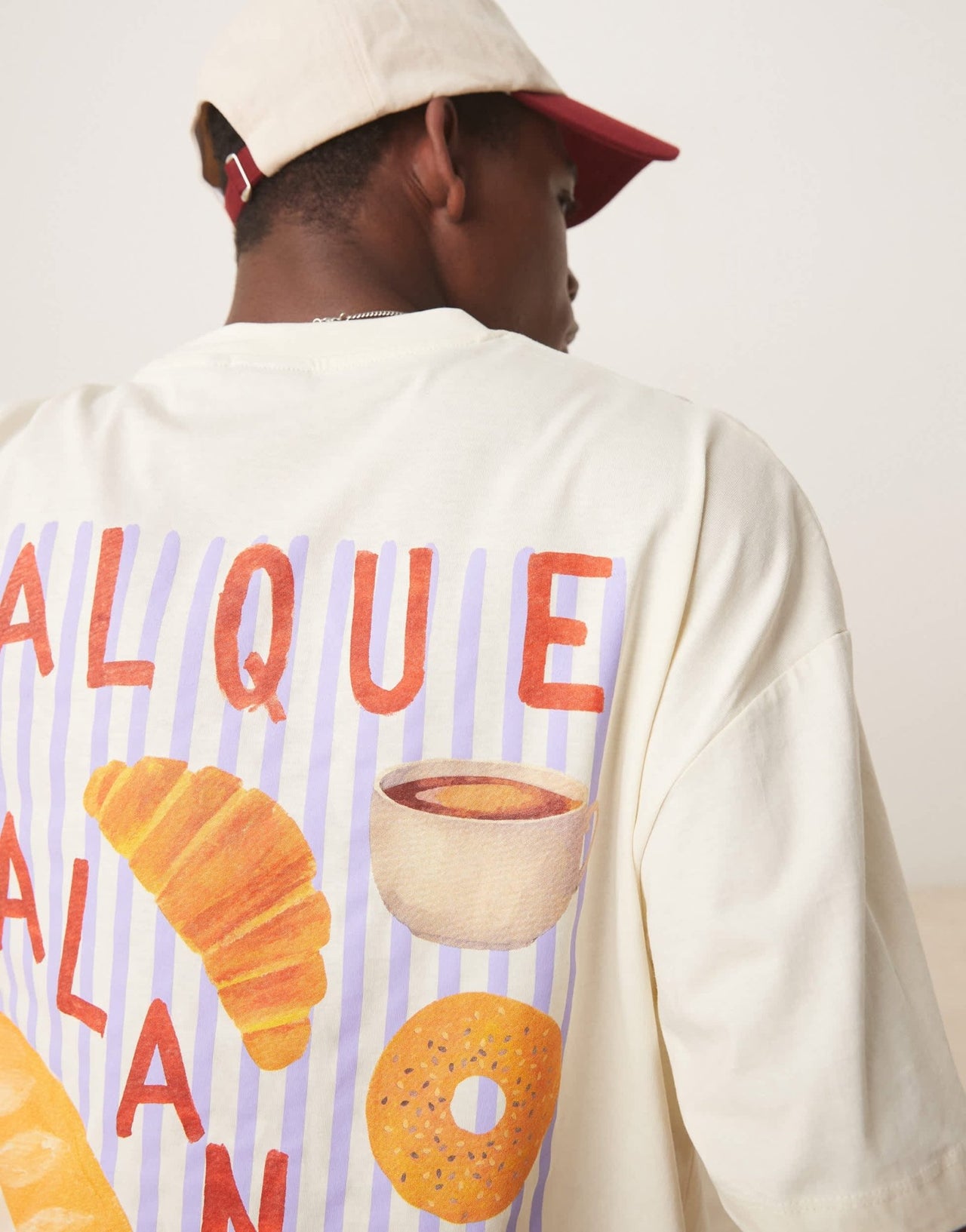 ASOS DESIGN oversized t-shirt with back graphic in tofu - ASOS Sample Sale